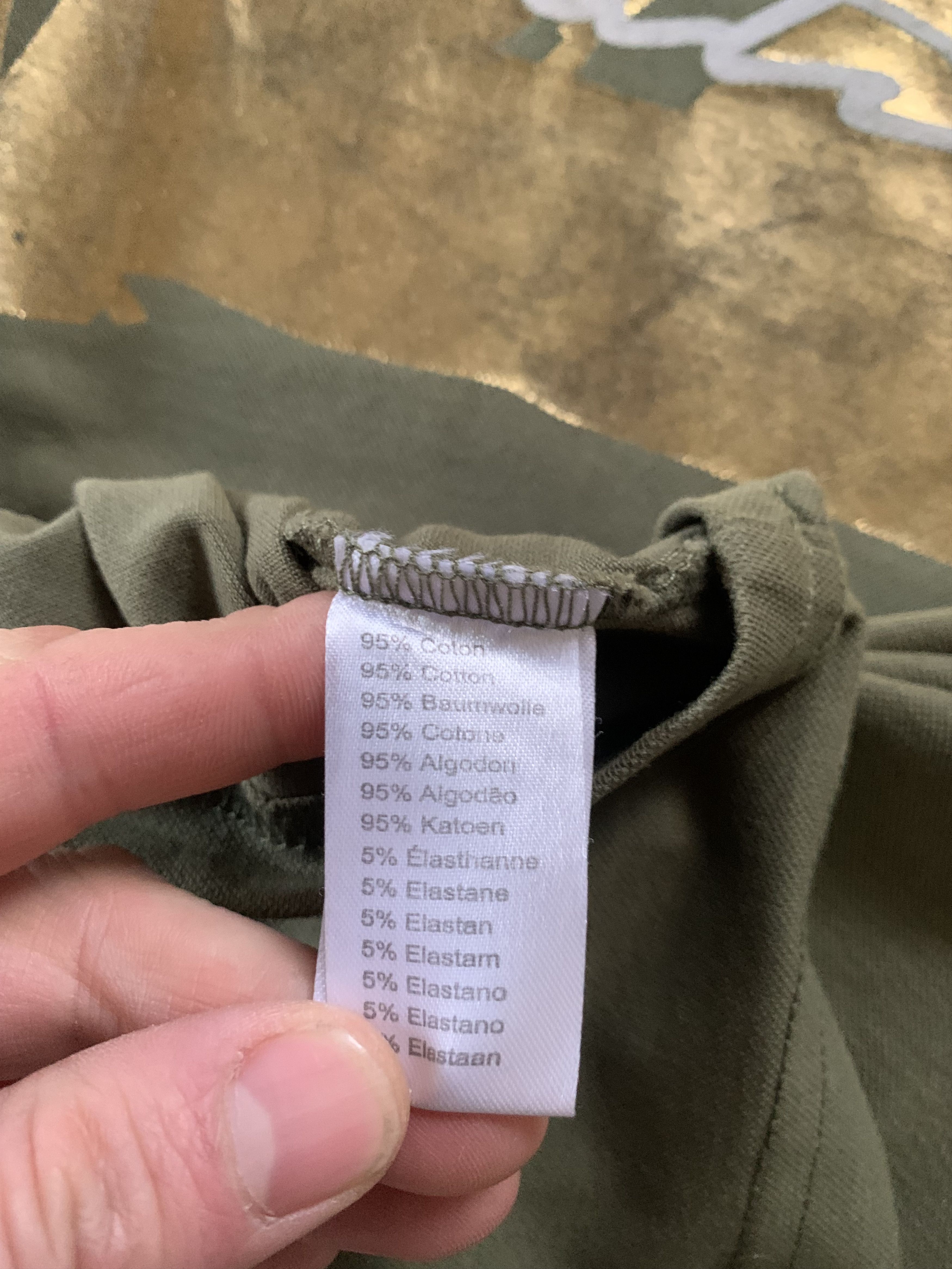 Pierre Balmain Balmain Haute Сouture Mens Cotton Khaki Printed Patch Polo Size US S / EU 44-46 / 1 - 10 Thumbnail