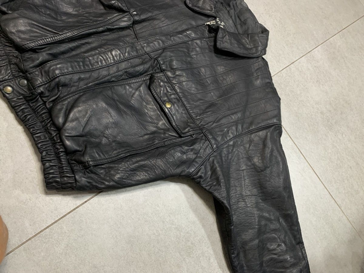 Vintage 90s Vintage Black Distressed faded Leather Bomber jacket Size US L / EU 52-54 / 3 - 3 Thumbnail