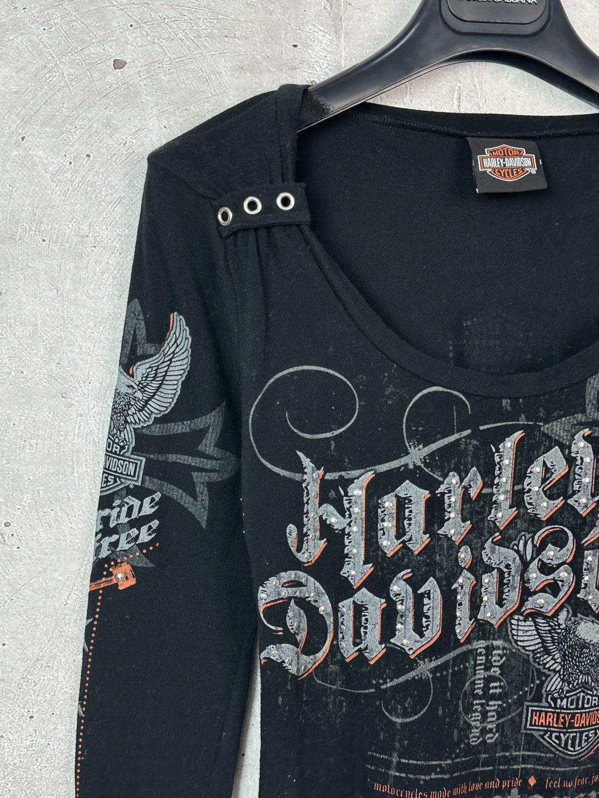 Harley Davidson Vintage Harley-Davidson Rare Printed Black Long Sleeve Size S / US 4 / IT 40 - 3 Thumbnail