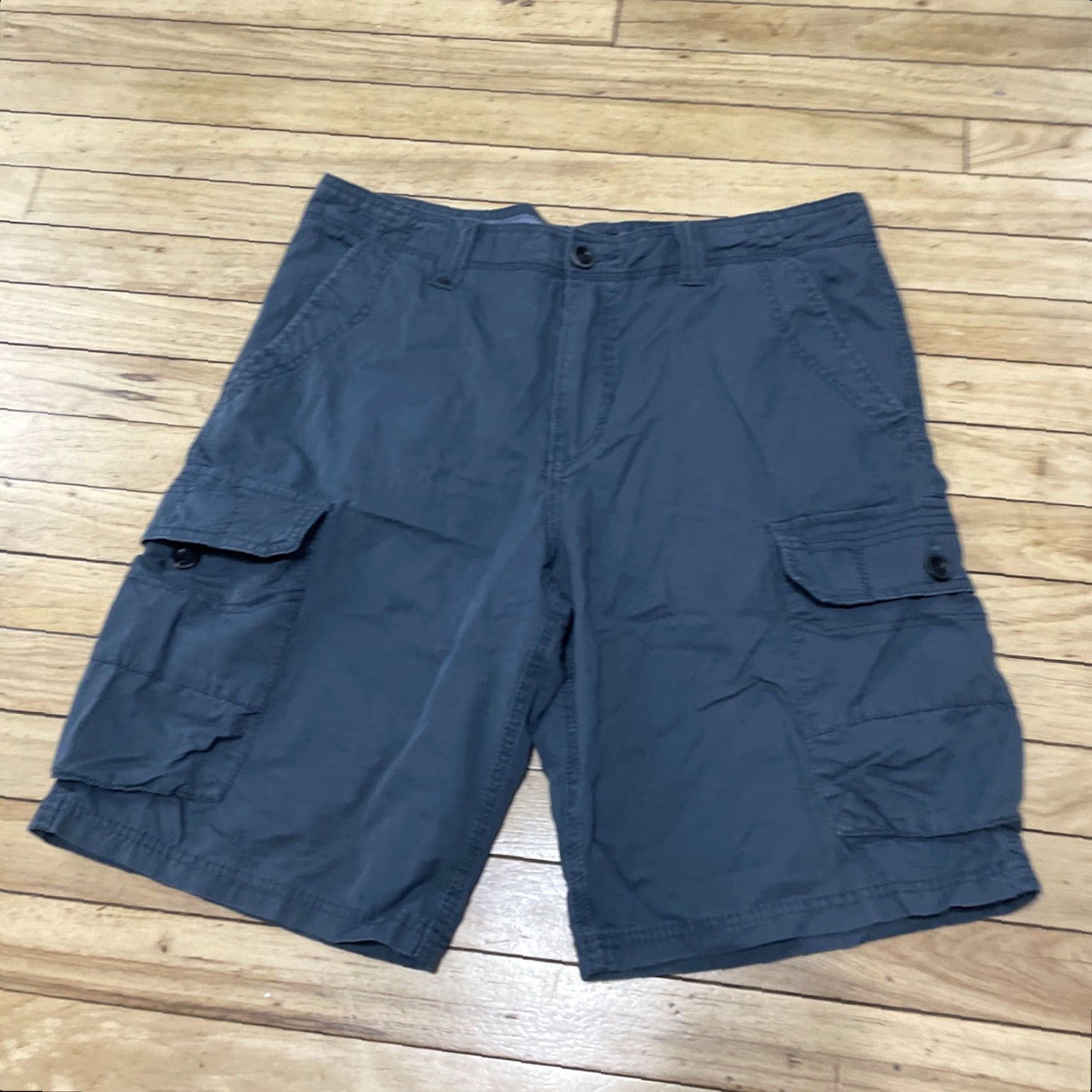 Union LA VINTAGE Union Cargo Shorts Men 34 R Blue Steel Y2k Streetwear Preppy Outdoors Hiking 10" Cargo Shorts Mens 34 Blue Steel Size US 34 / EU 50 - 2 Thumbnail
