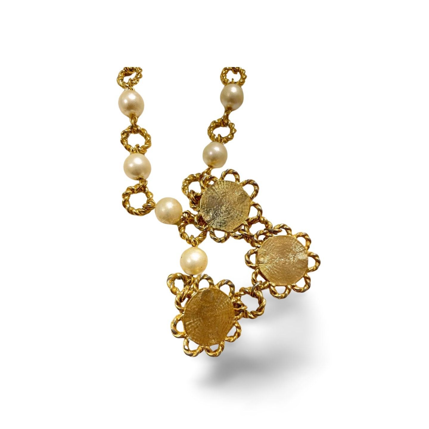 Moschino Vintage Moschino twisted chain necklace with pearl flowers Size ONE SIZE - 6 Thumbnail