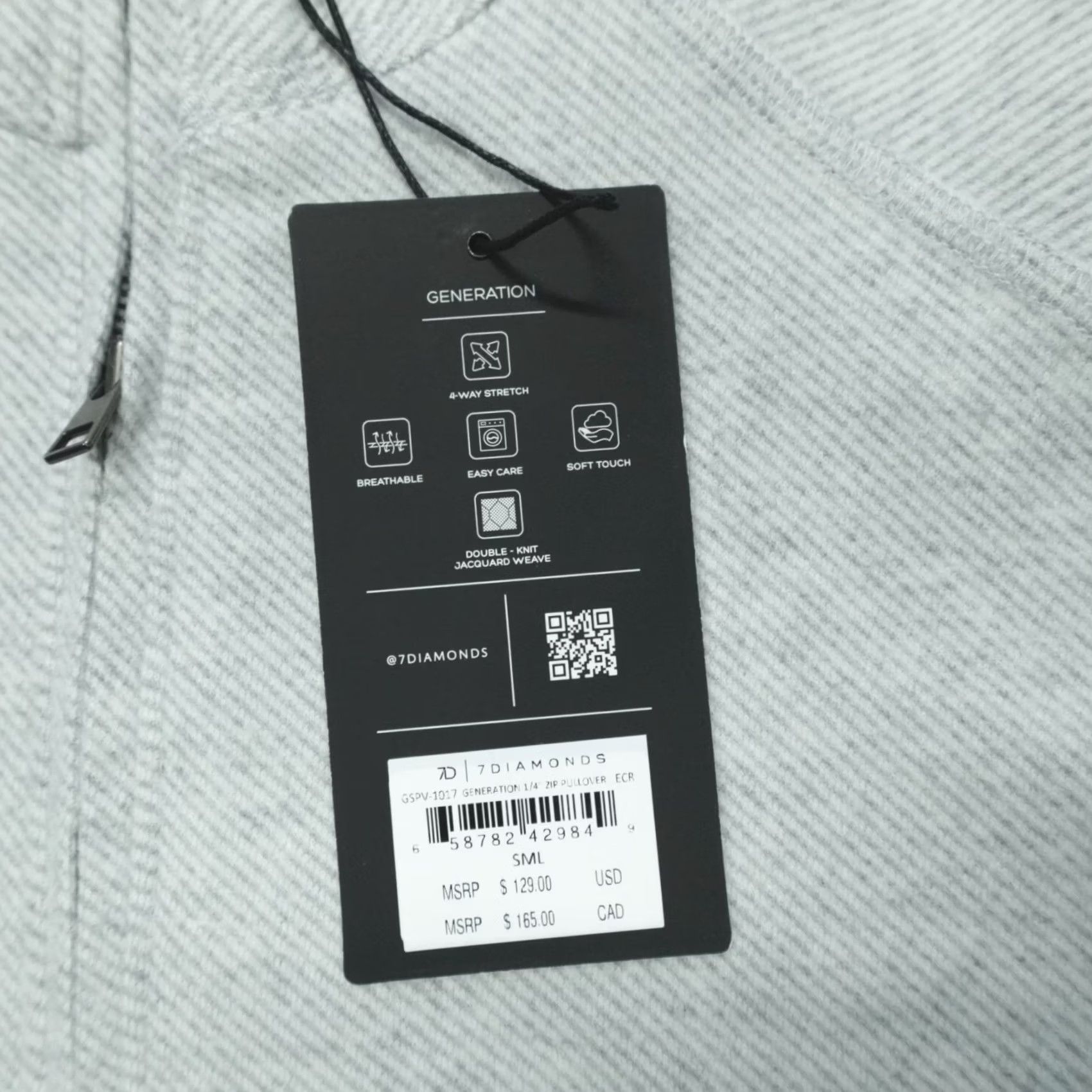 Vintage 7 Diamonds Generation 1/4 Zip Pullover Men Size S Gray Micro-Striped Mock Neck Zip Sweatshirt Casual Outdoor logo Embroidered Regular Knit Size US S / EU 44-46 / 1 - 3 Thumbnail