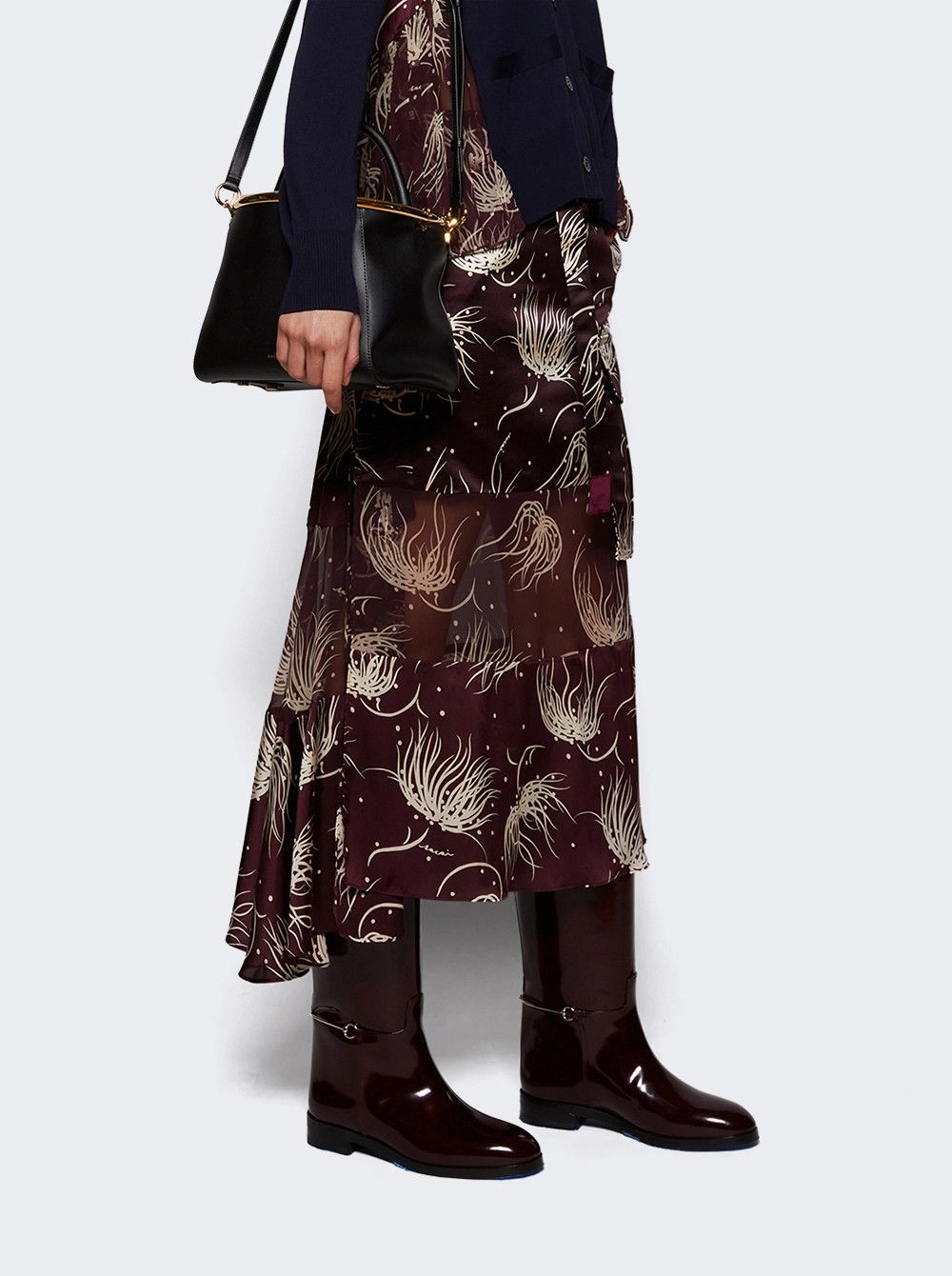 Gucci oc11z0526 Women's Boots With Slim Horsebit in Bordeaux Size US 12 / IT 42 - 2 Thumbnail