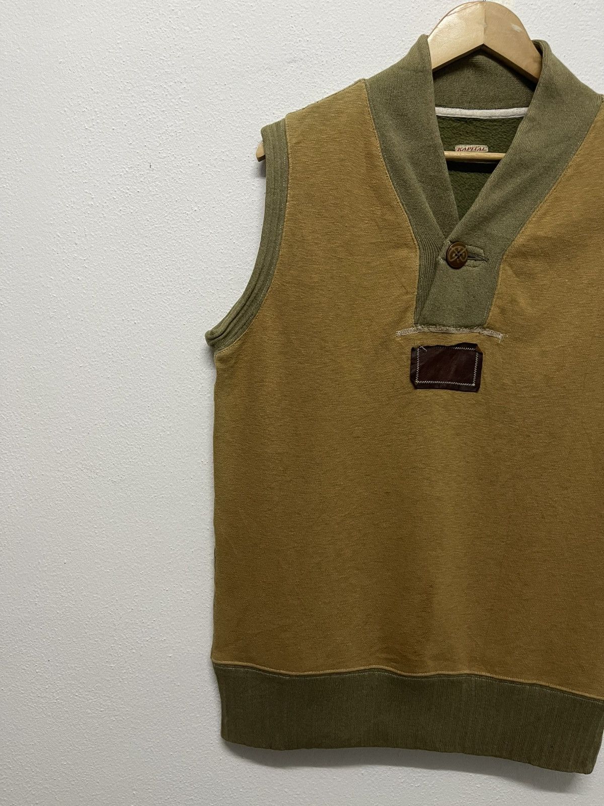 Kapital 90s KAPITAL COTTON MIX COWHIDE LEATHER COTTON VEST RARE Size US M / EU 48-50 / 2 - 3 Thumbnail