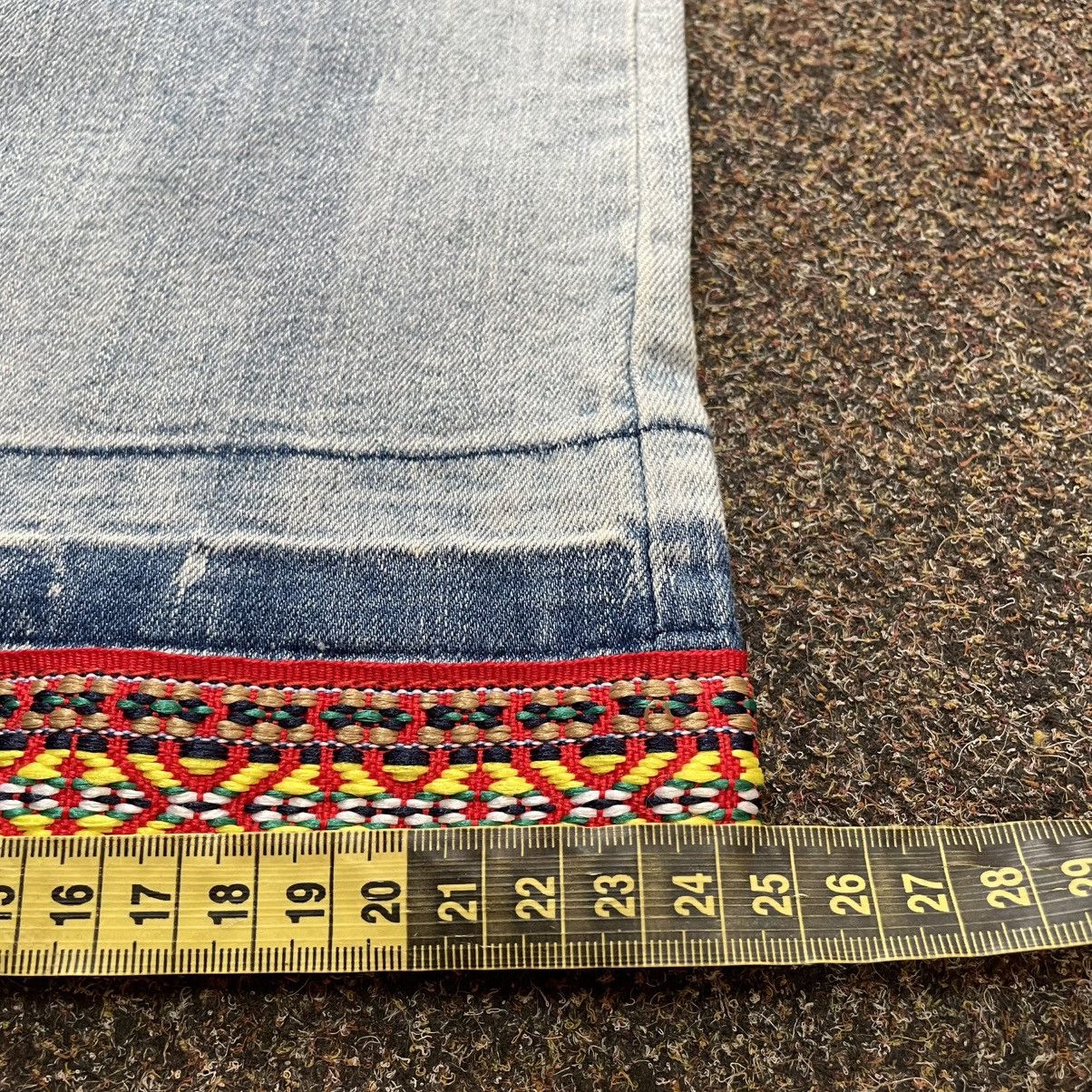 Vintage Vintage Y2K Flared Jeans Distressed Painted Hem Skate 32 Size US 32 / EU 48 - 8 Thumbnail