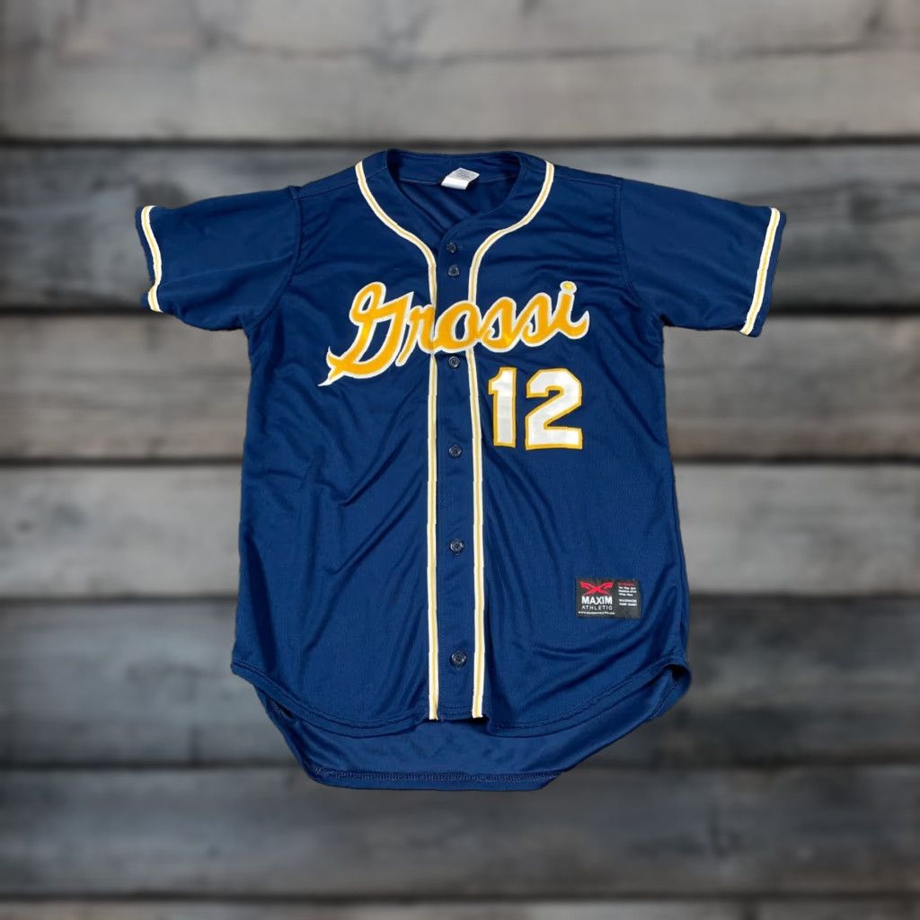 Vintage Retro Maxim Baseball Jersey Adult Large Dark Blue Sewn Stitched Numbers Size US L / EU 52-54 / 3 - 1 Thumbnail
