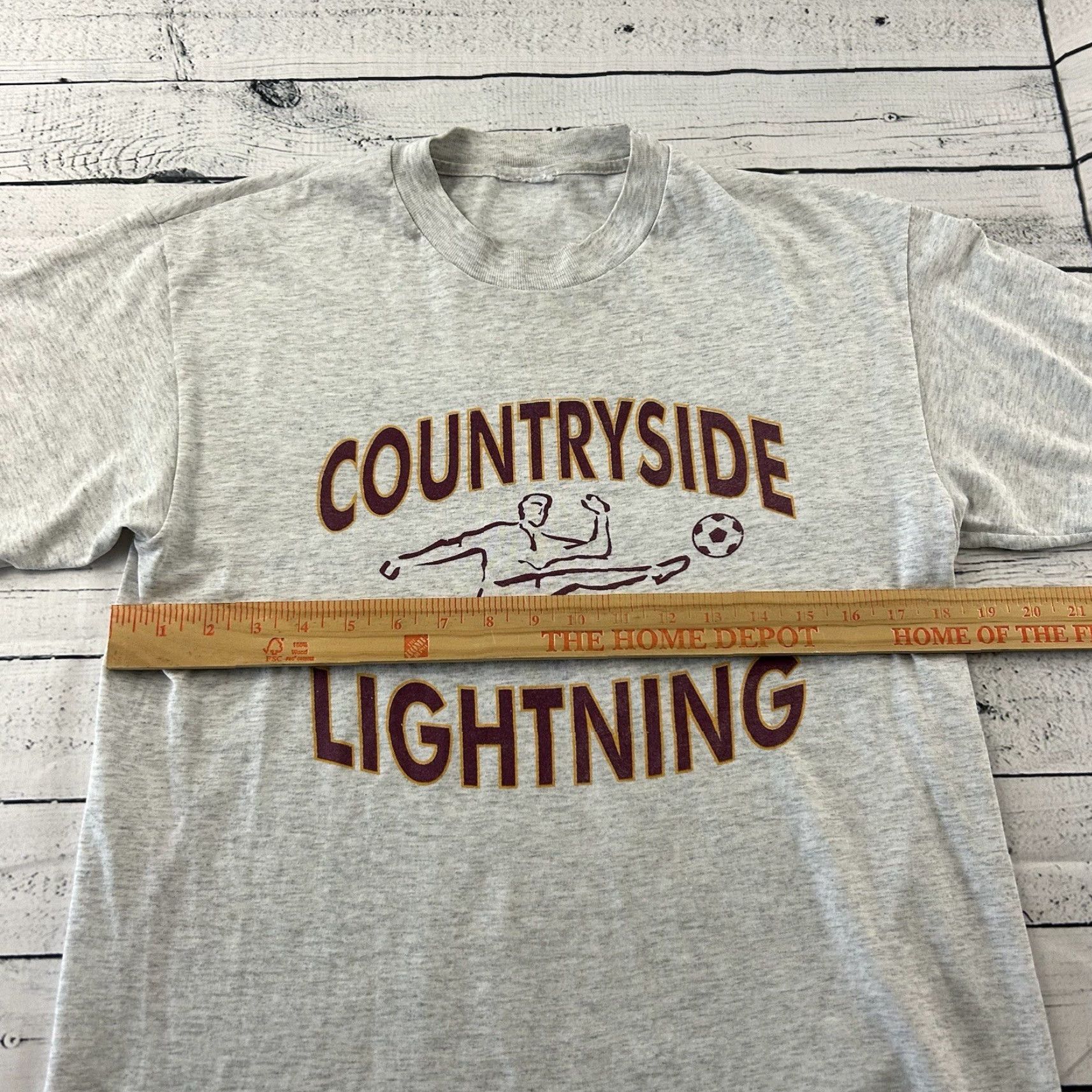 Vintage Vintage Countryside Lightning T Shirt Mens L Gray Short Sleeve Shirt Size US L / EU 52-54 / 3 - 5 Thumbnail