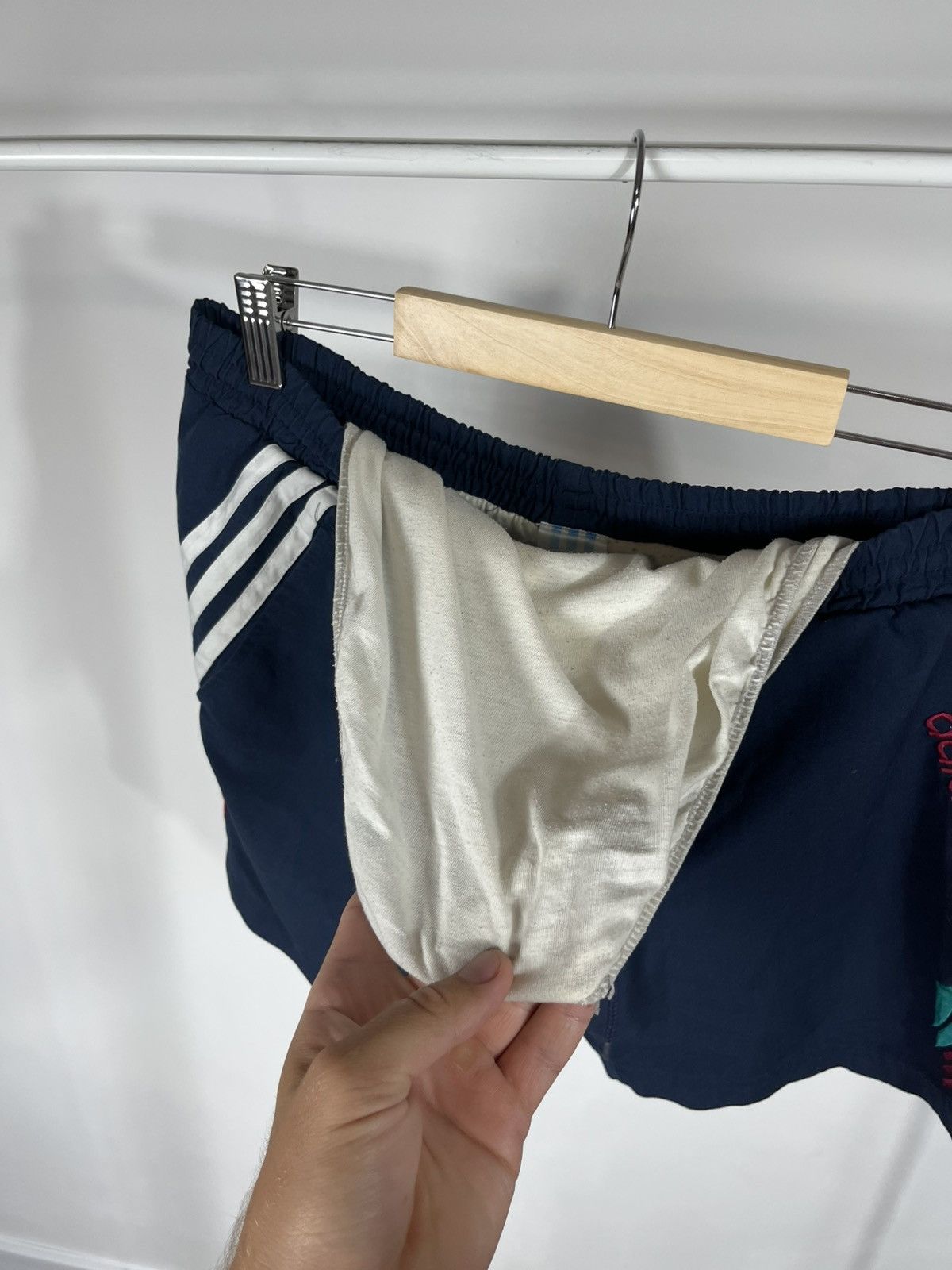 Adidas Vintage Adidas Swim Shorts Navy Red 3-Stripes Embroidered M Size US 32 / EU 48 - 8 Thumbnail
