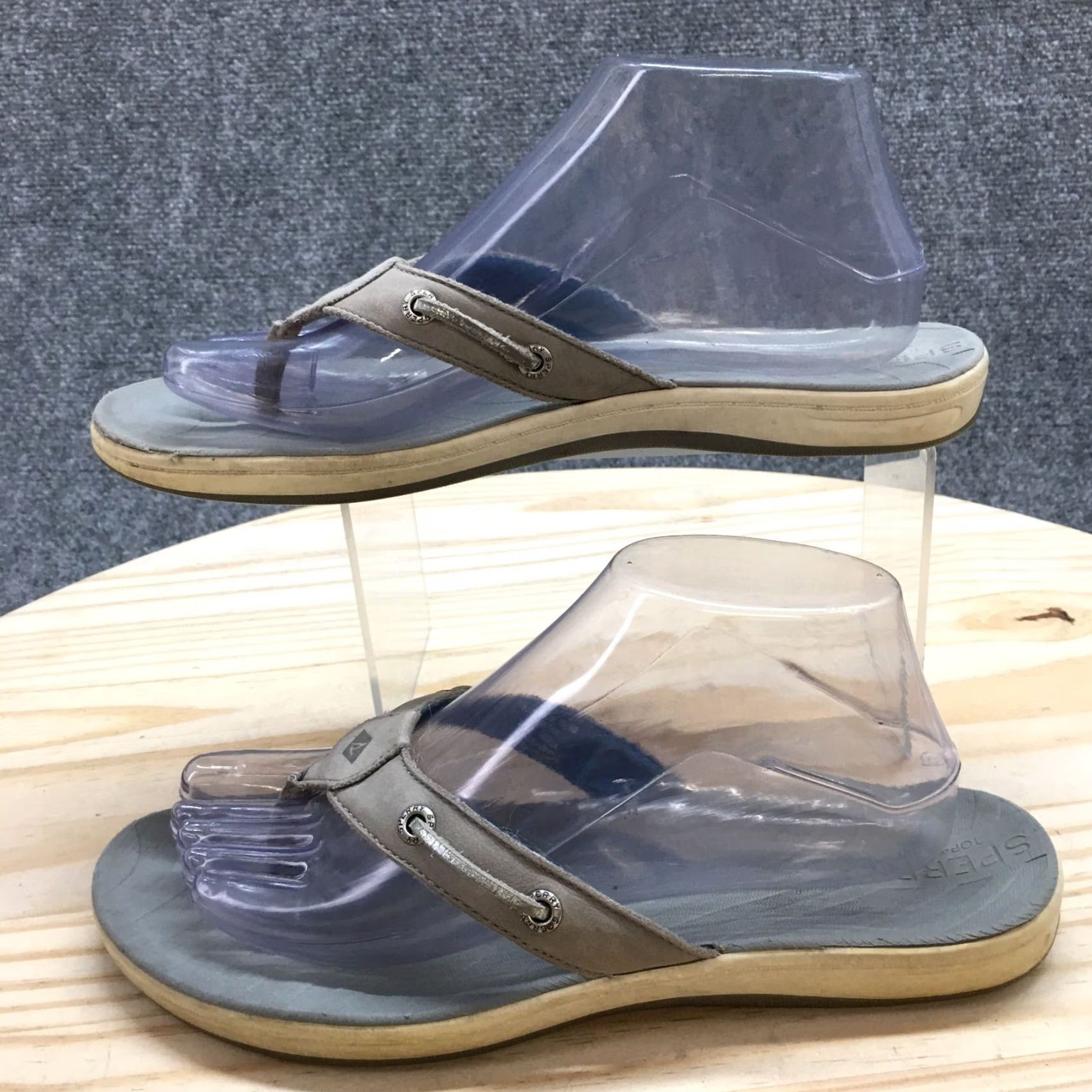 Sperry Sperry Sandals Seabrook Slip On Flip Flops Gray Leather Womens 8.5 Shoes Casual Summer Storm STS95169 Fashion Top Sider Women’s Shoes Mens Womens Size US 9 / IT 39 - 2 Thumbnail