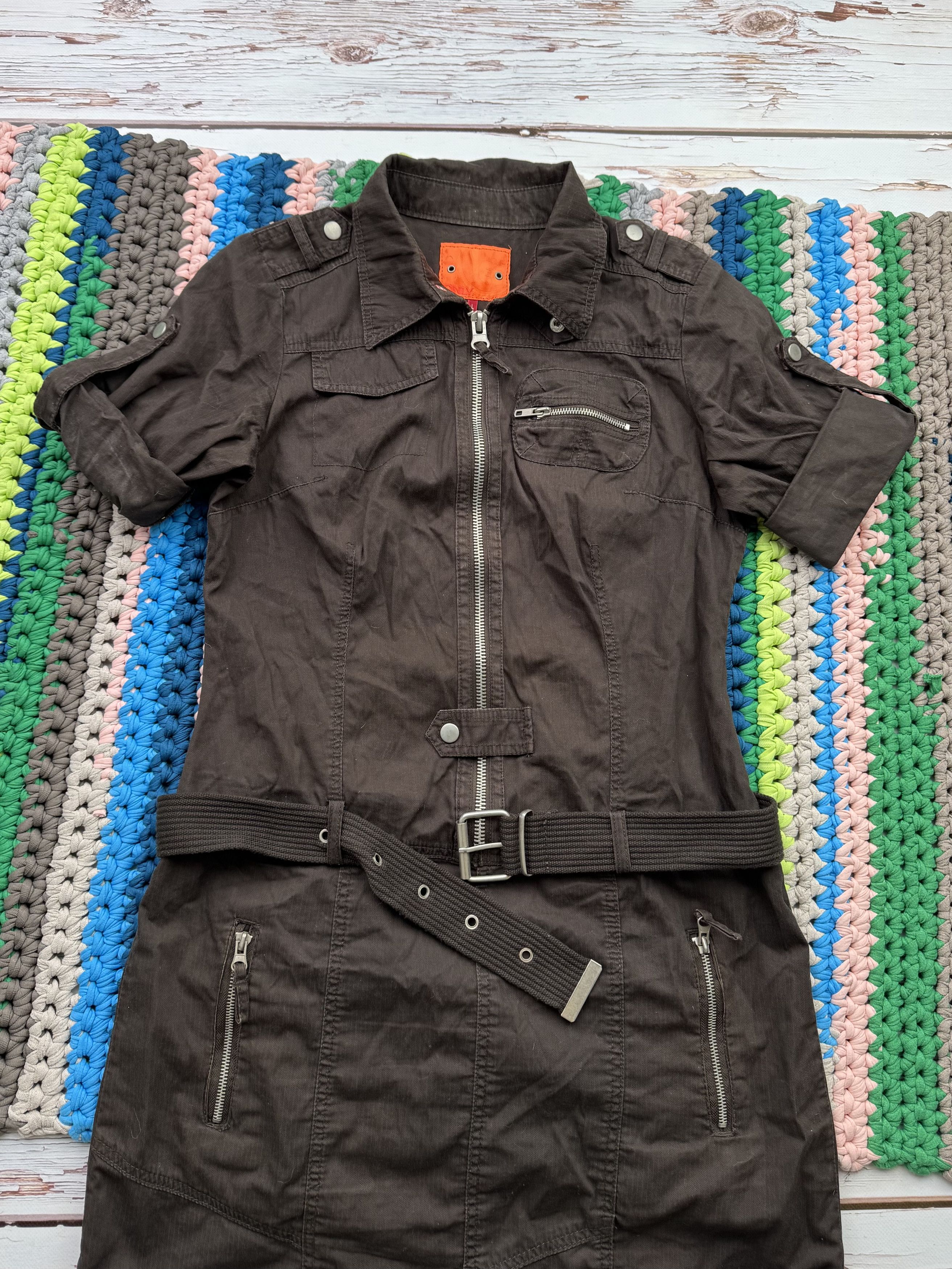 Japanese Brand Vintage Dress With Zipper and Belt (ET1)(D15) Size L / US 10 / IT 46 - 2 Thumbnail
