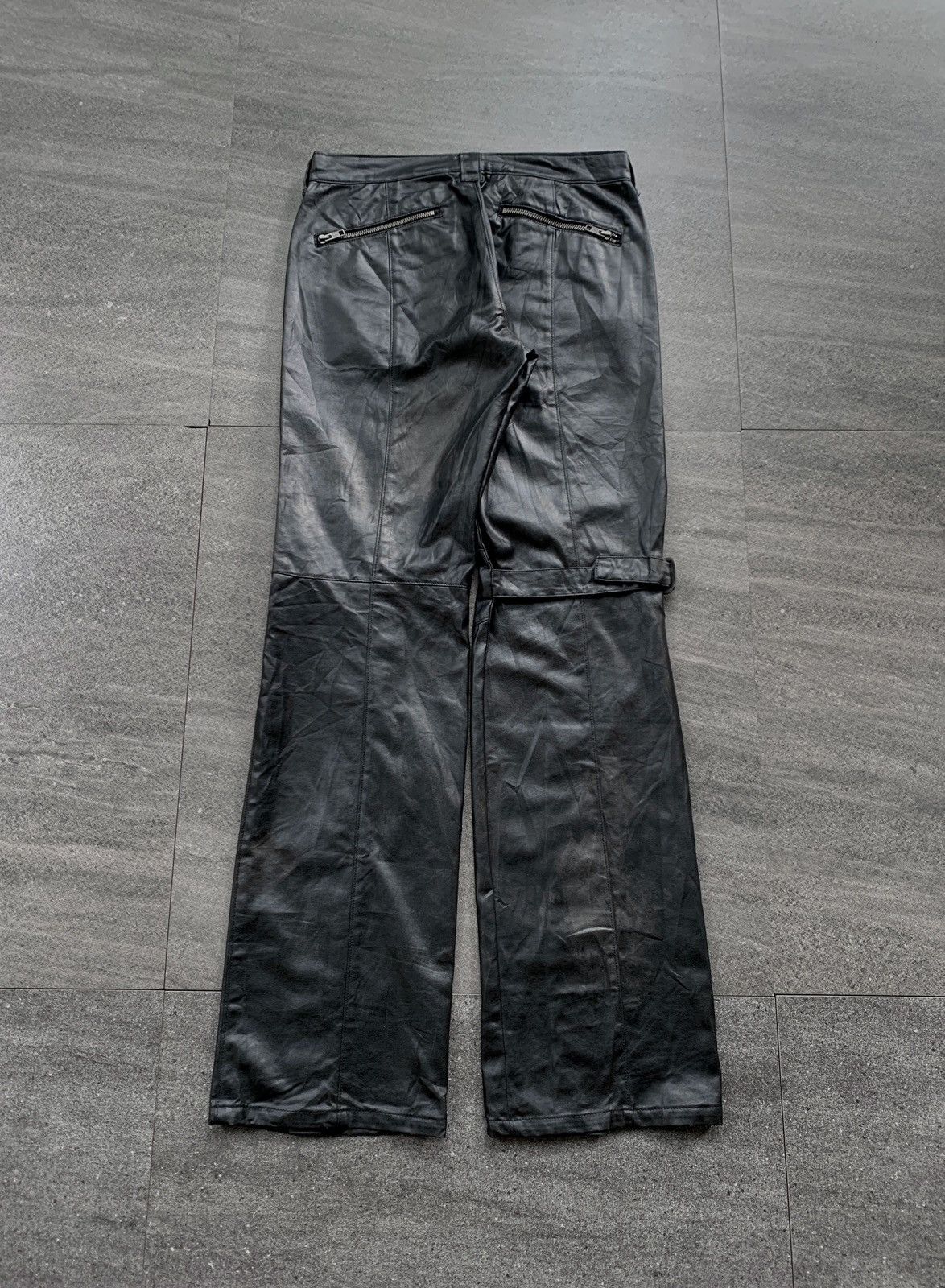 Yoshiyuki Konishi FREE TAX! Bondage Zippered Leather Flared Pants Size US 30 / EU 46 - 9 Thumbnail