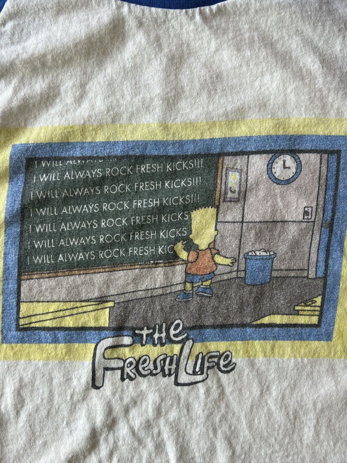 Anvil Bart Simpson baseball raglan fresh life parody chalkboard xl Size US XL / EU 56 / 4 - 2 Thumbnail