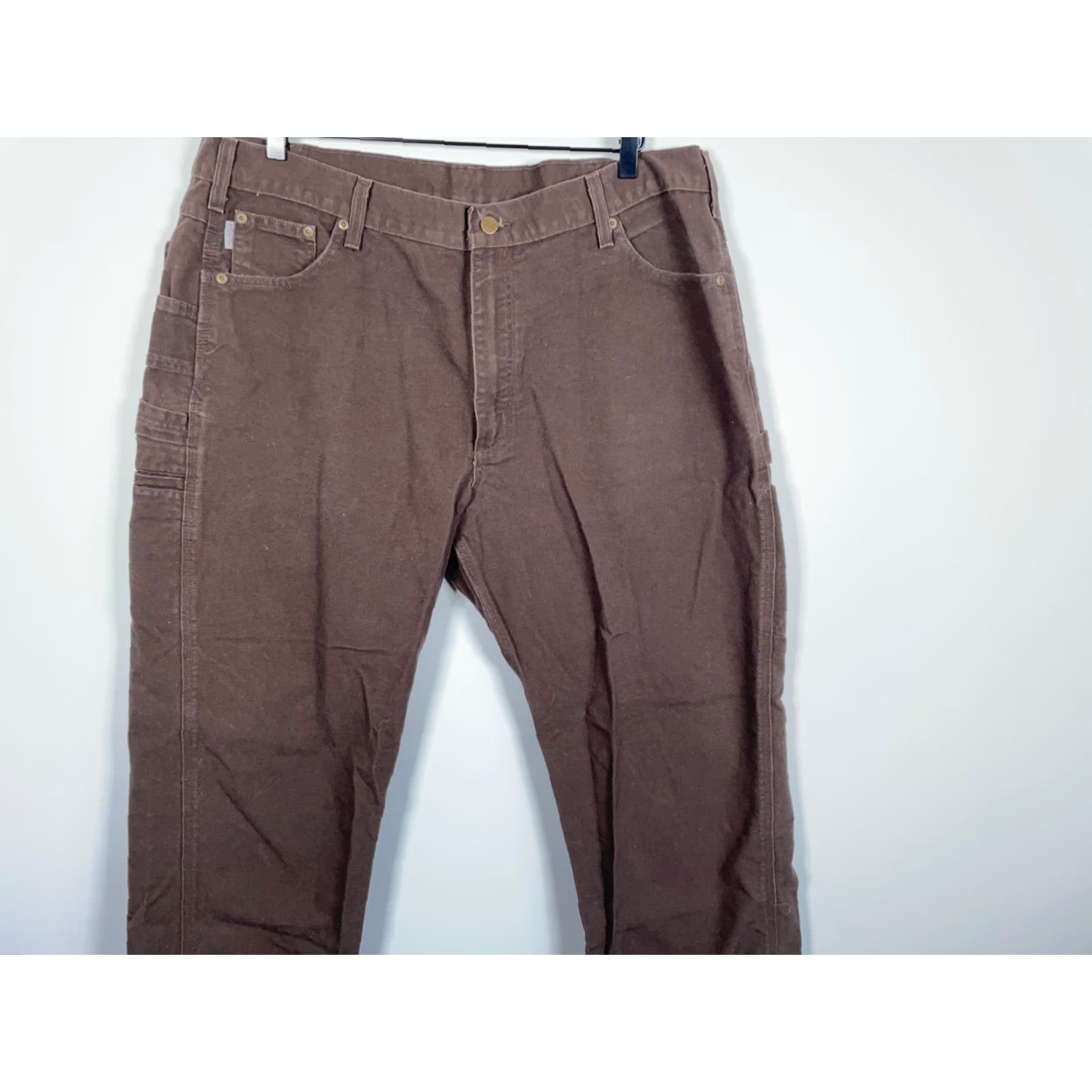 Carhartt Carhartt Pants Carpenter Regular 42 x 32 Brown Canvas Workwear Mens, 40 x 30 Inseam, 100% Cotton, Relaxed Fit, B174 DKB, Vintage No Size US 40 / EU 56 - 4 Thumbnail