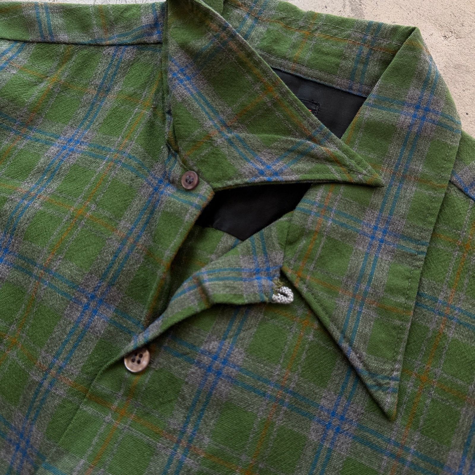 Other 70s Luxurious Plaid Dagger loop Collar Wool board Shirt Size US XL / EU 56 / 4 - 3 Thumbnail