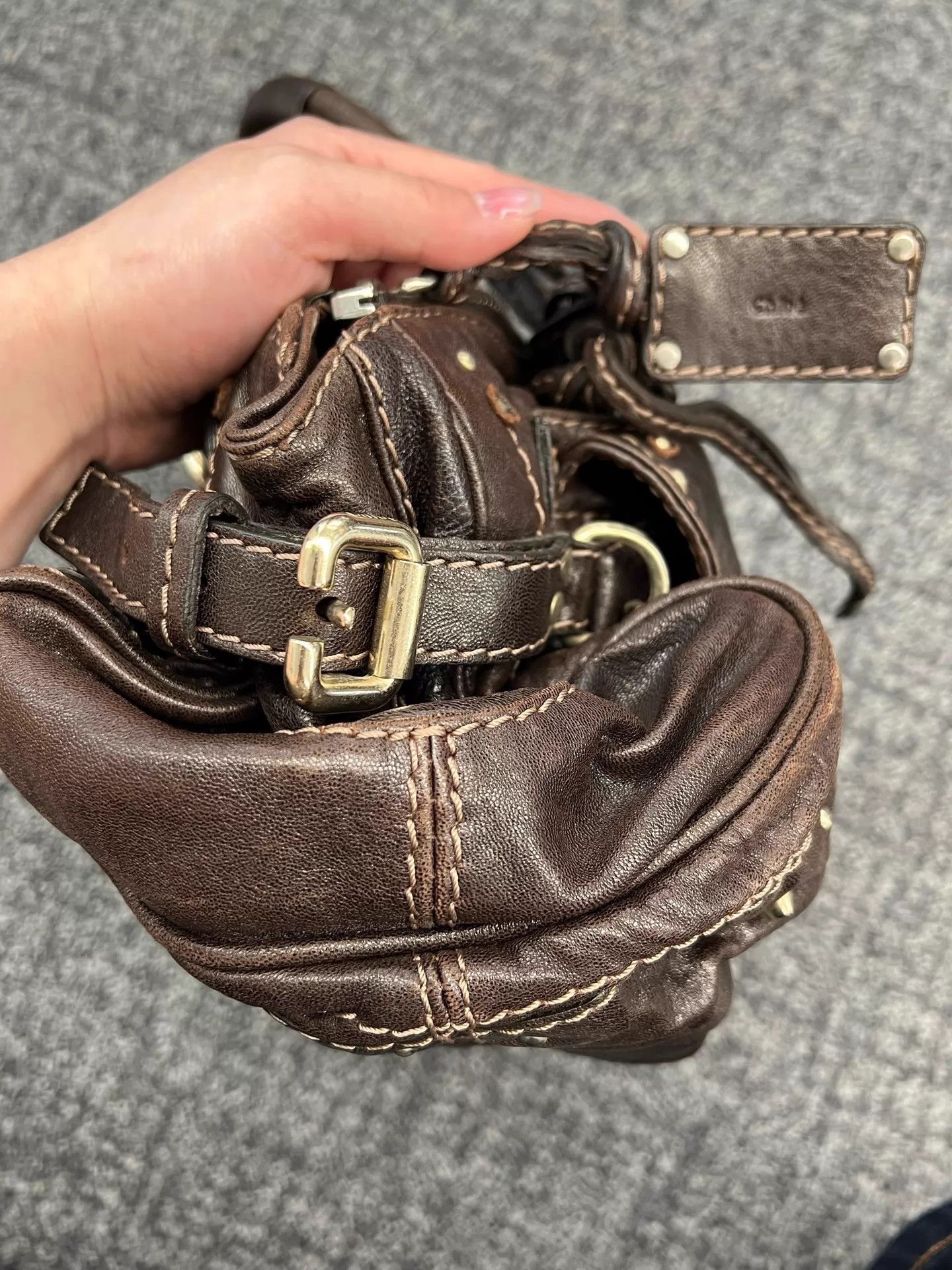 Chloe Chloe Brown Lock Bag VGC Punk Motorcycle Size ONE SIZE - 4 Thumbnail