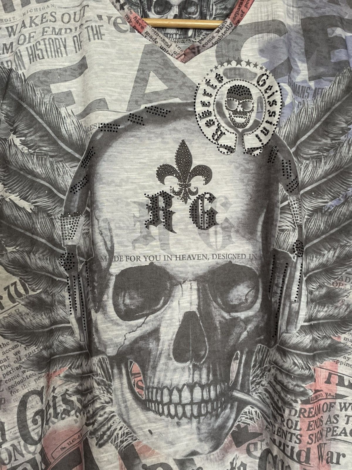 Vintage Affliction Rock Revival Skull Tribal All Over Print Tee y2k Size US L / EU 52-54 / 3 - 6 Thumbnail