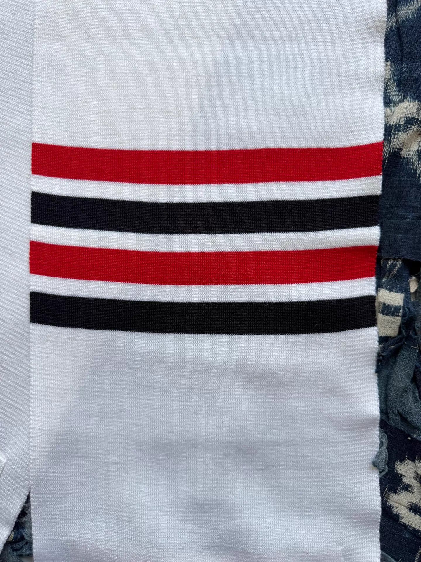 Thom Browne Thom Browne 4-Bar Ribbed Merino Wool Scarf White Size ONE SIZE - 3 Thumbnail