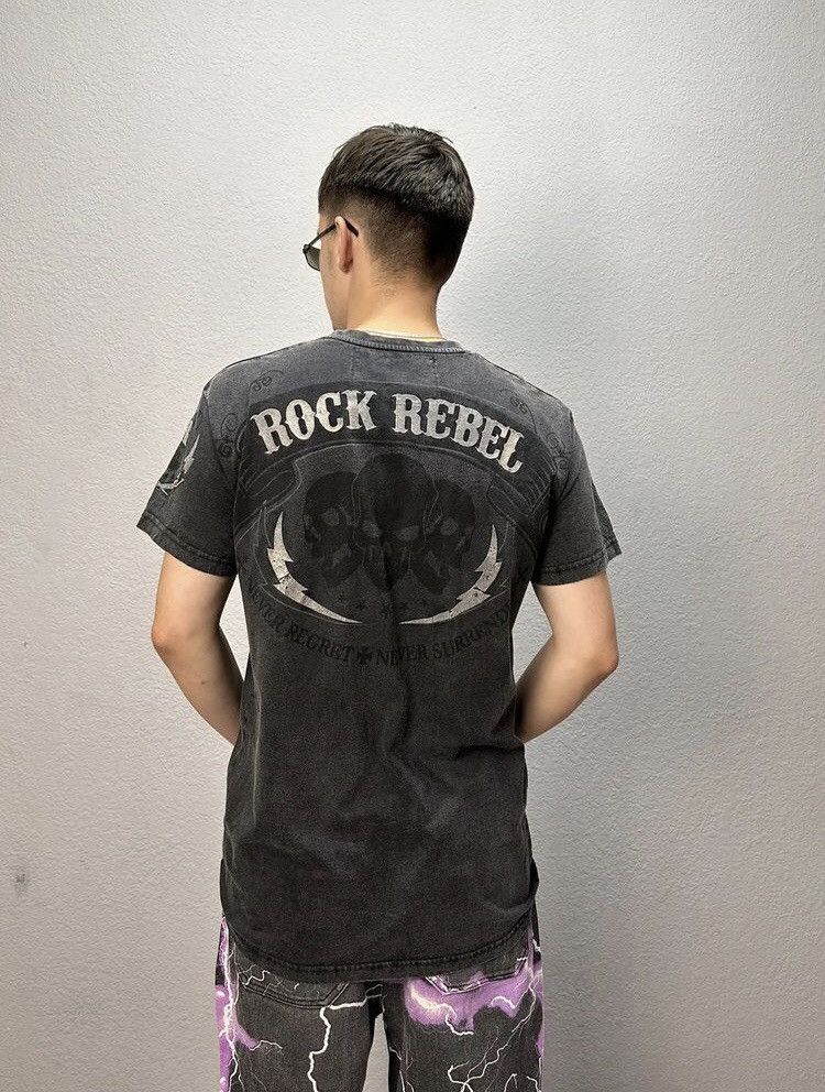 Band Tees Affliction Style Rock Rebel AOP Band Tee Y2K Size US M / EU 48-50 / 2 - 6 Thumbnail