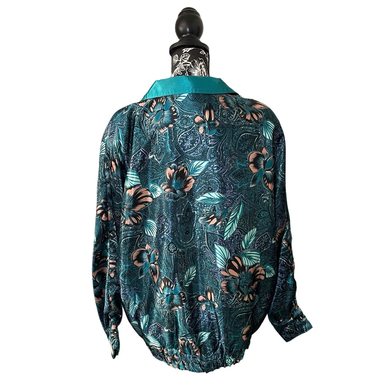 Vintage RAFAEL Reversible Floral Satin Bomber Track Jacket Medium Size US M / EU 48-50 / 2 - 8 Thumbnail