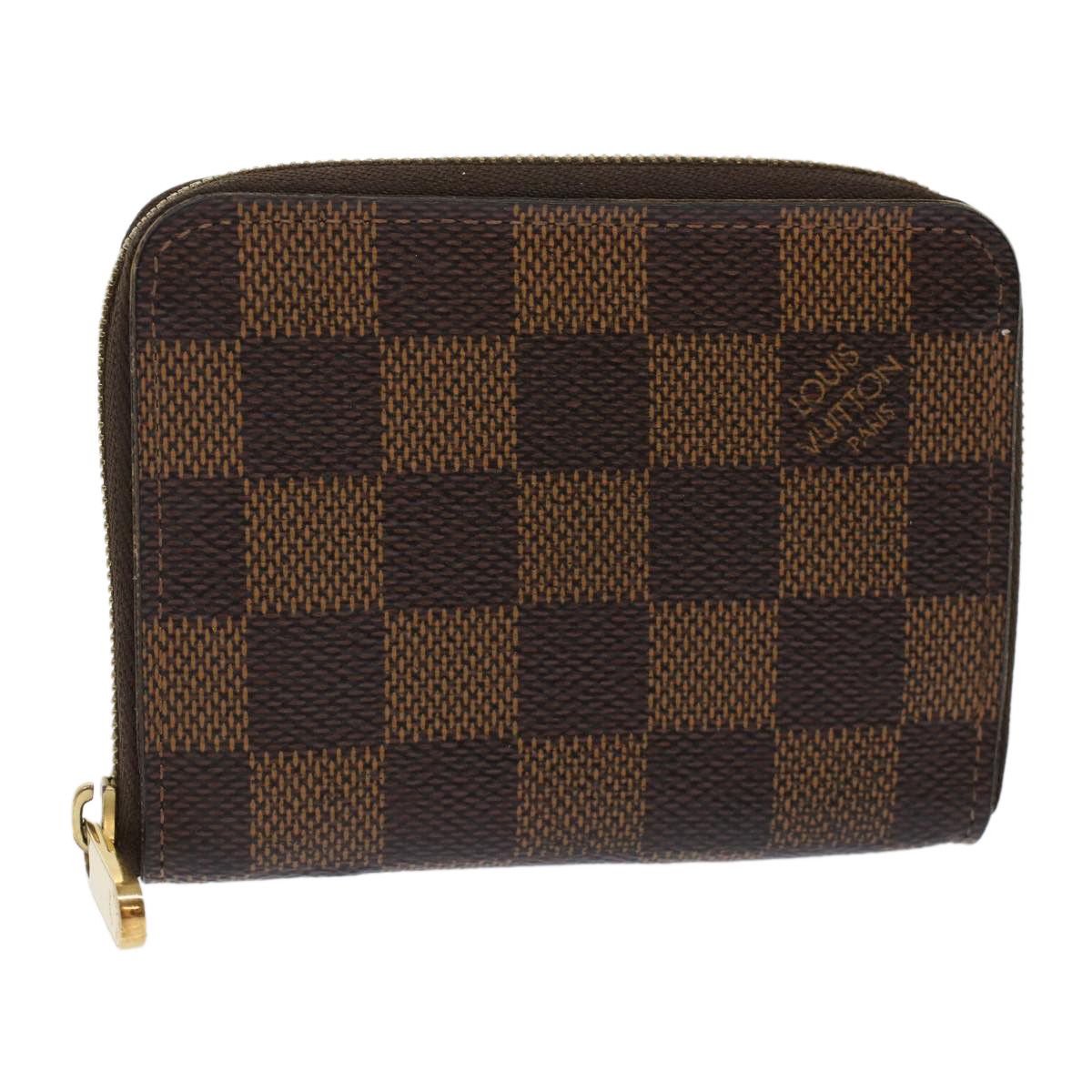 Louis Vuitton Damier Ebene Zippy Coin Purse N63070-black