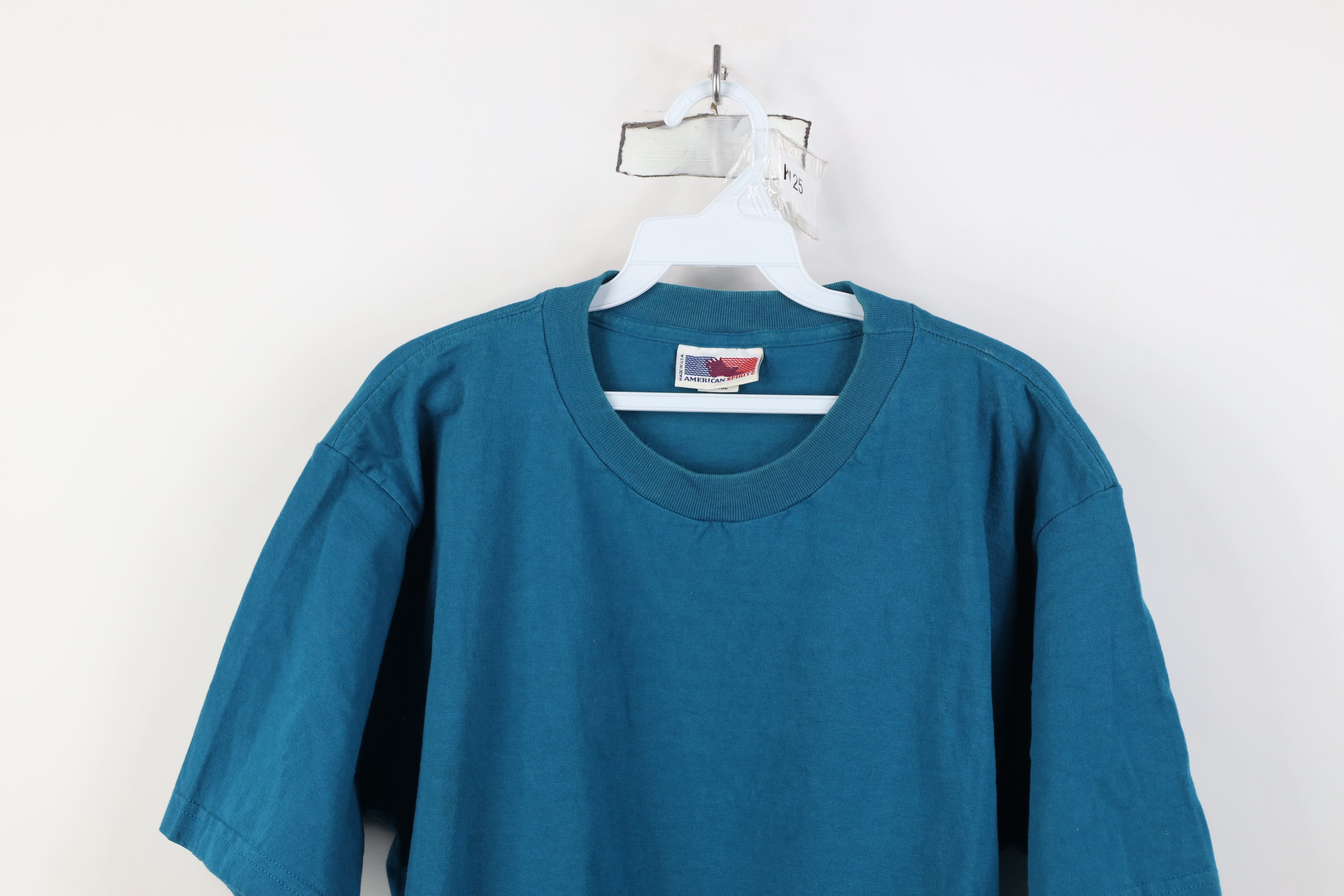 Vintage Vintage 90s Streetwear Heavyweight Cotton T-Shirt Blue USA Size US L / EU 52-54 / 3 - 2 Thumbnail
