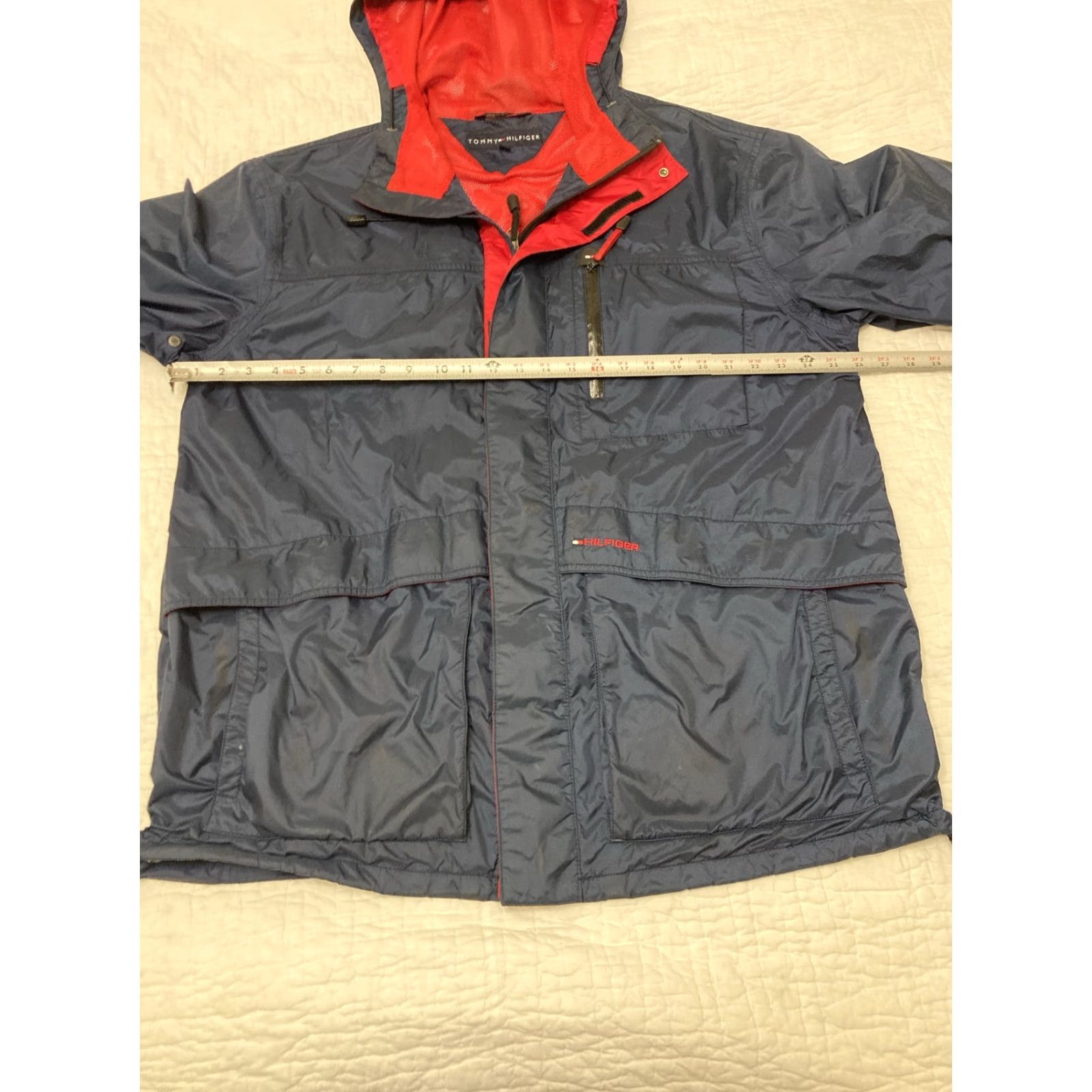 Tommy Hilfiger Tommy Hilfiger Jacket Windbreaker Hooded Water Resistant Full Zip Blue Men XL Size US XL / EU 56 / 4 - 4 Thumbnail