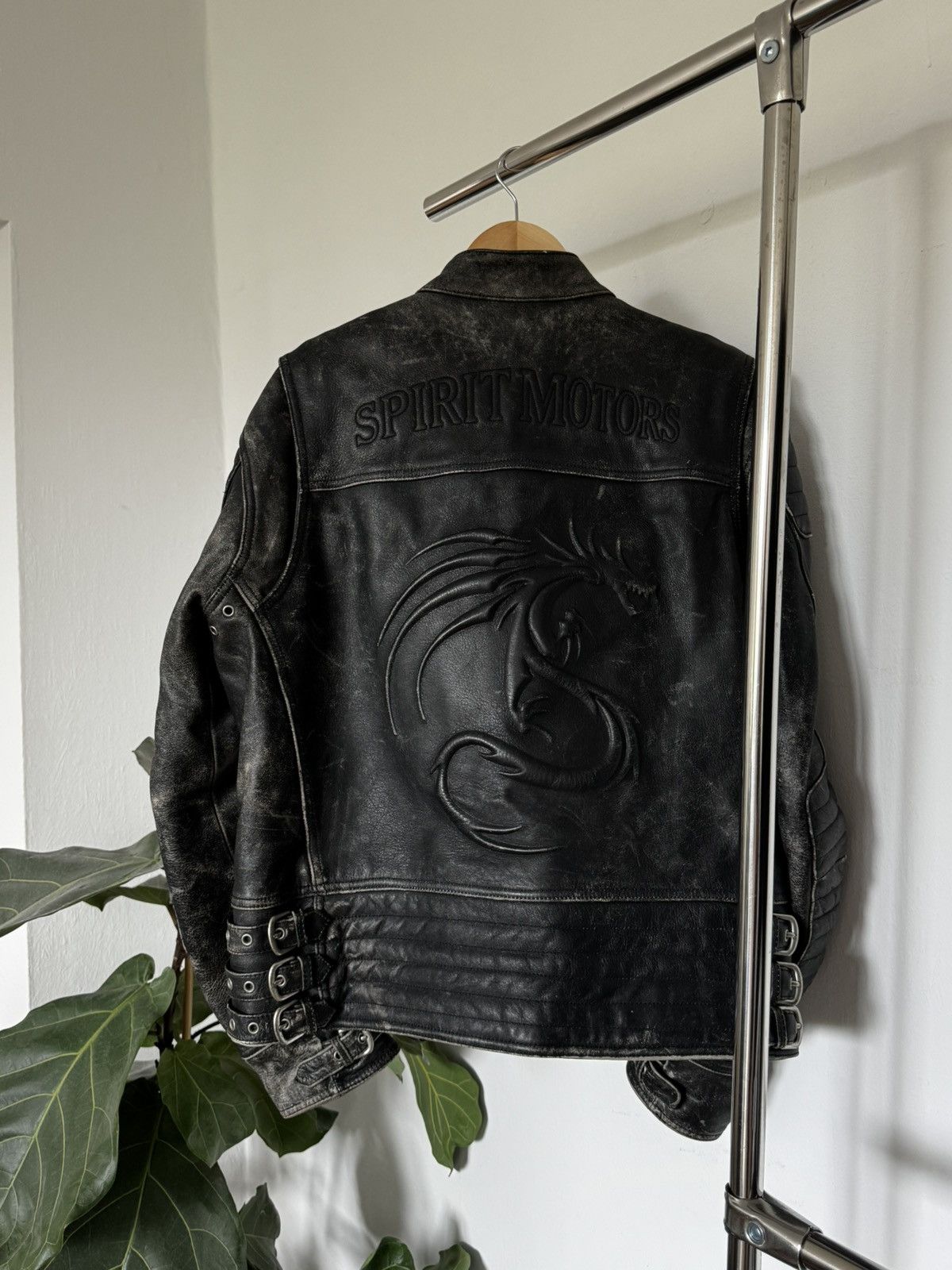 Other Vintage Spirit Motors Leather Jacket Distressed Biker Style Size US L / EU 52-54 / 3 - 5 Thumbnail