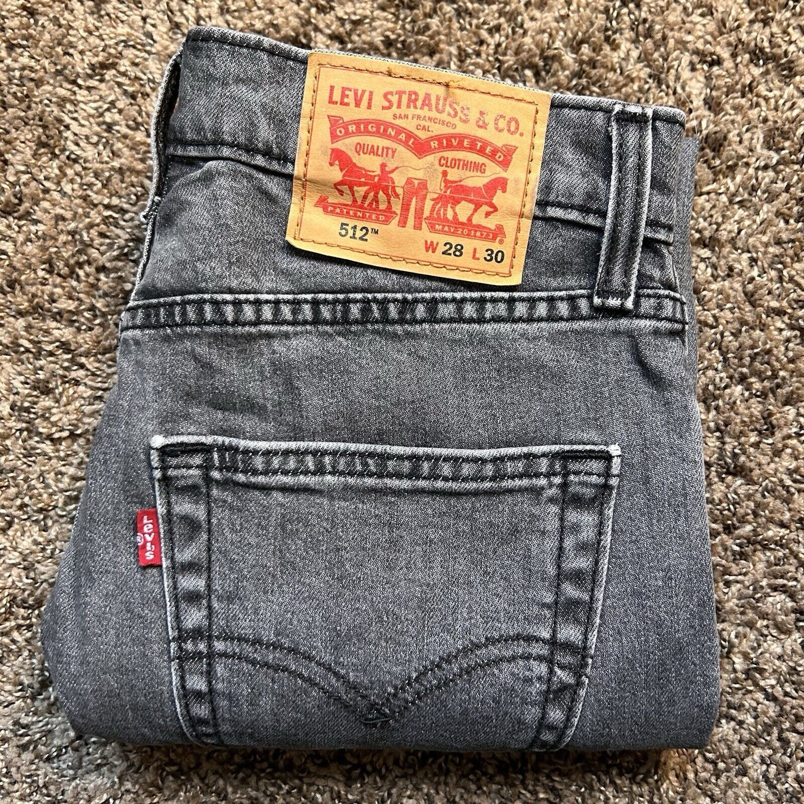 Levi's Levis 512 Jeans 28x30 Black/Grey Denim Slim Taper Fit Casual Size US 28 / EU 44 - 14 Thumbnail