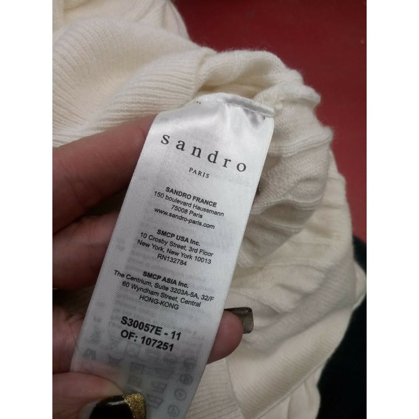 Sandro Sandro Paris V-Neck Tie-front Sweater Wool Cashmere Blend Size L / US 10 / IT 46 - 9 Thumbnail
