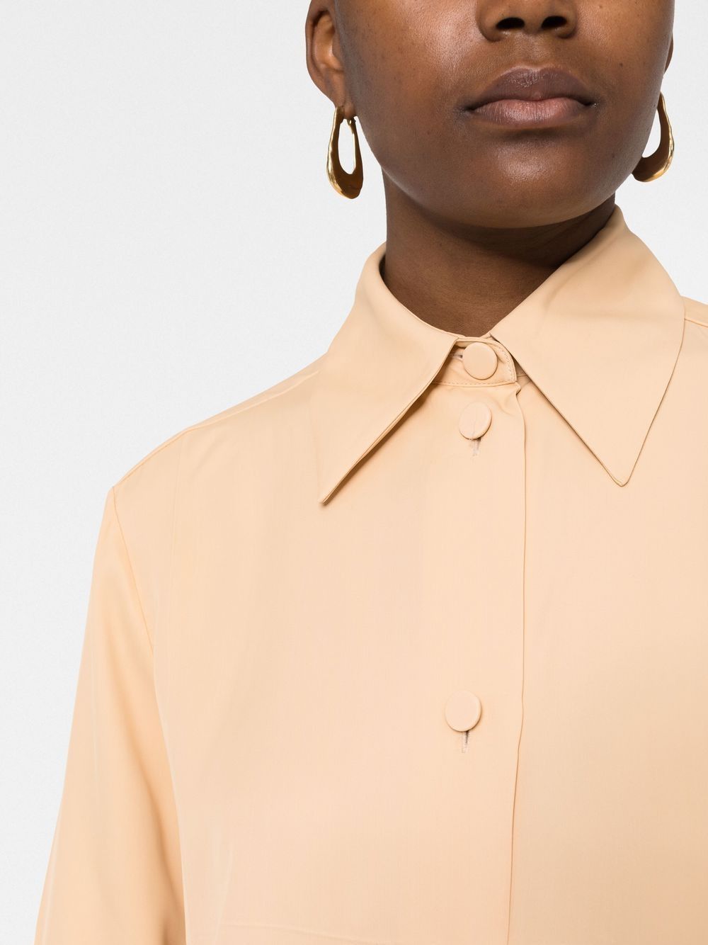 Jil Sander o1loc1c0426 Relaxed Fitting Shirt in Light Brown Size L / US 10 / IT 46 - 5 Thumbnail