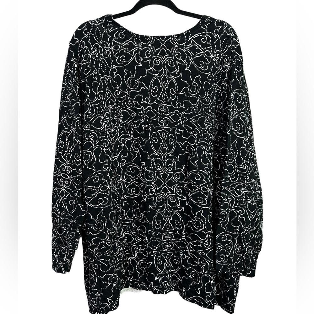 Designer Catherines l NWT Black White Cotton Cardigan Sweater 4X Size M / US 6-8 / IT 42-44 - 3 Thumbnail