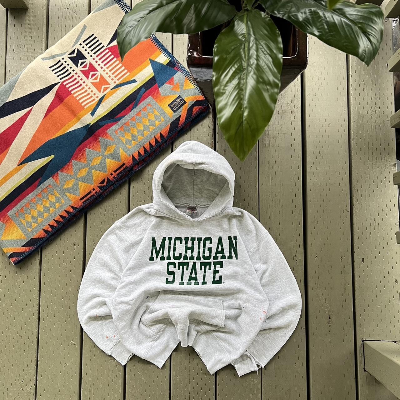 Vintage Vintage Michigan State Hooded Sweatshirt Size US L / EU 52-54 / 3 - 2 Thumbnail