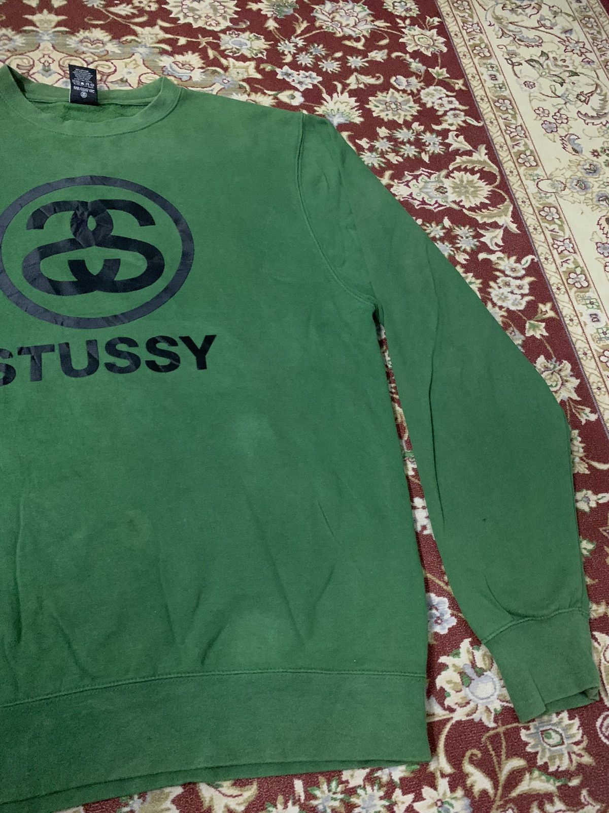 Stussy VINTAGE STUSSY BIG LOGO SWEATSHIRT RARE GREEN COLOUR Size US XL / EU 56 / 4 - 9 Thumbnail