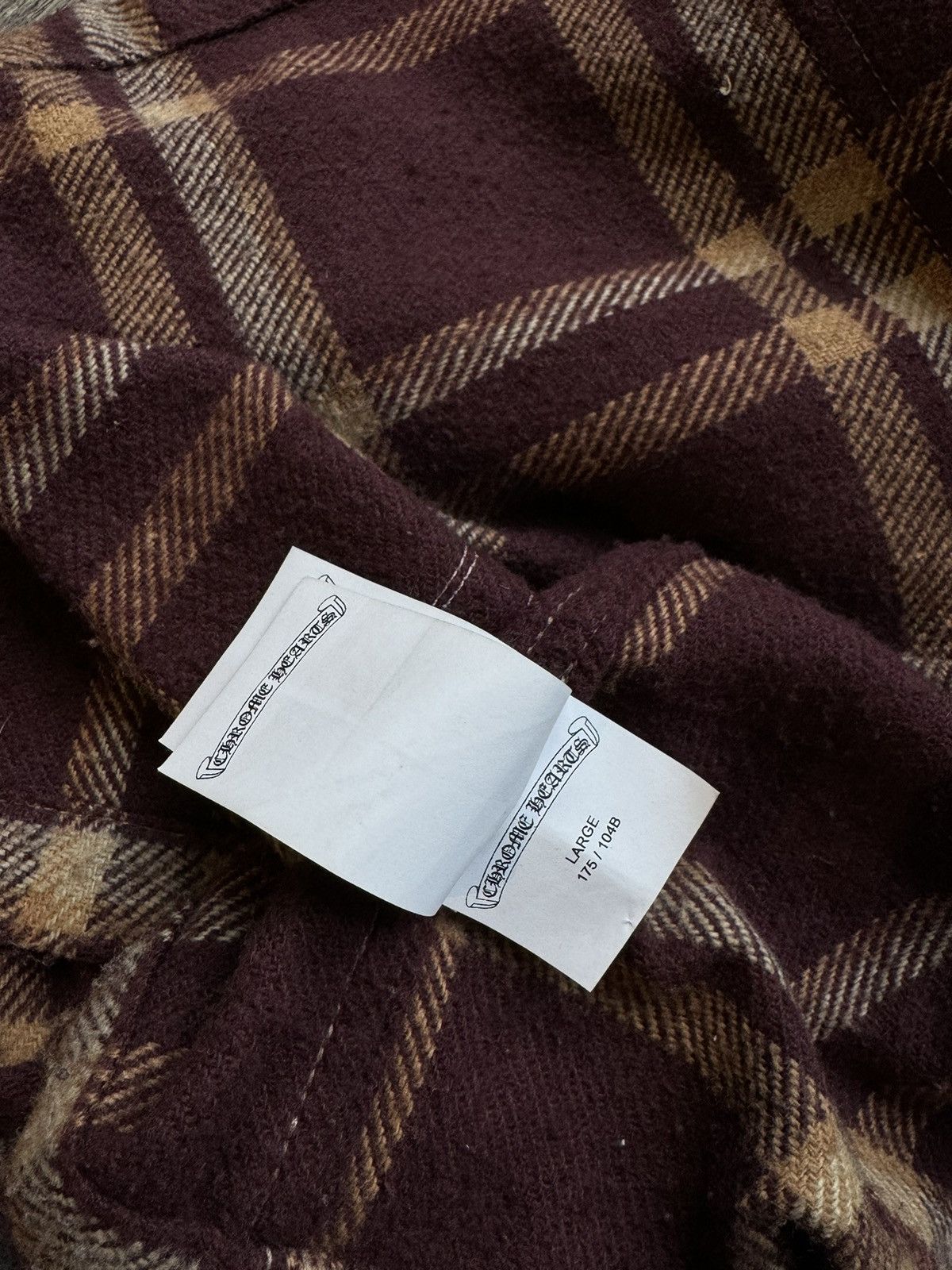Chrome Hearts Chrome Hearts Burgundy Cross Patch 1/1 Long Sleeve Flannel Size US L / EU 52-54 / 3 - 5 Thumbnail