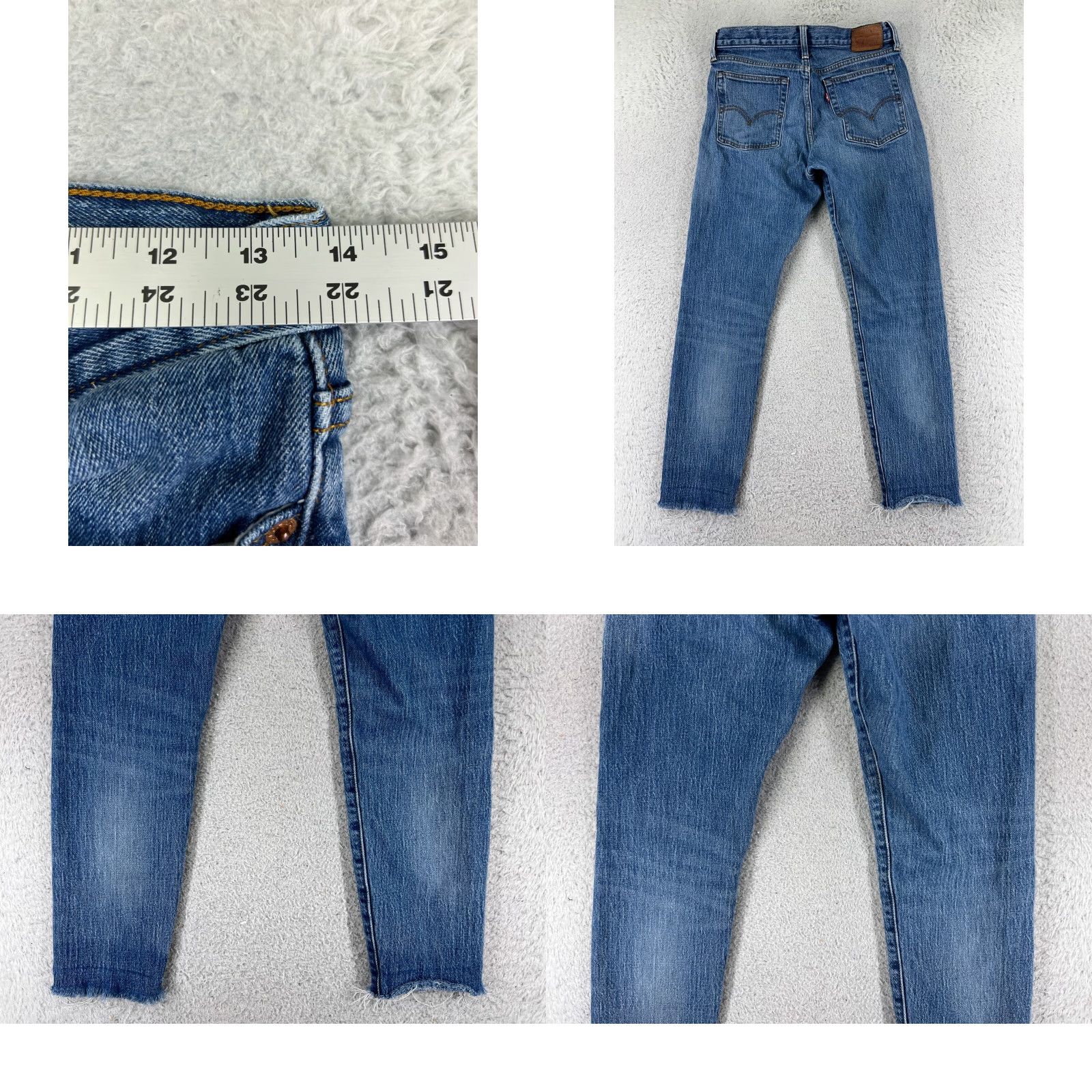 Levi's Levis Premium Jeans Womens 28 Blue Denim White Oak Cone Button Fly 26x26 Levi's Jeans Size 28" / US 6 / IT 42 - 9 Thumbnail
