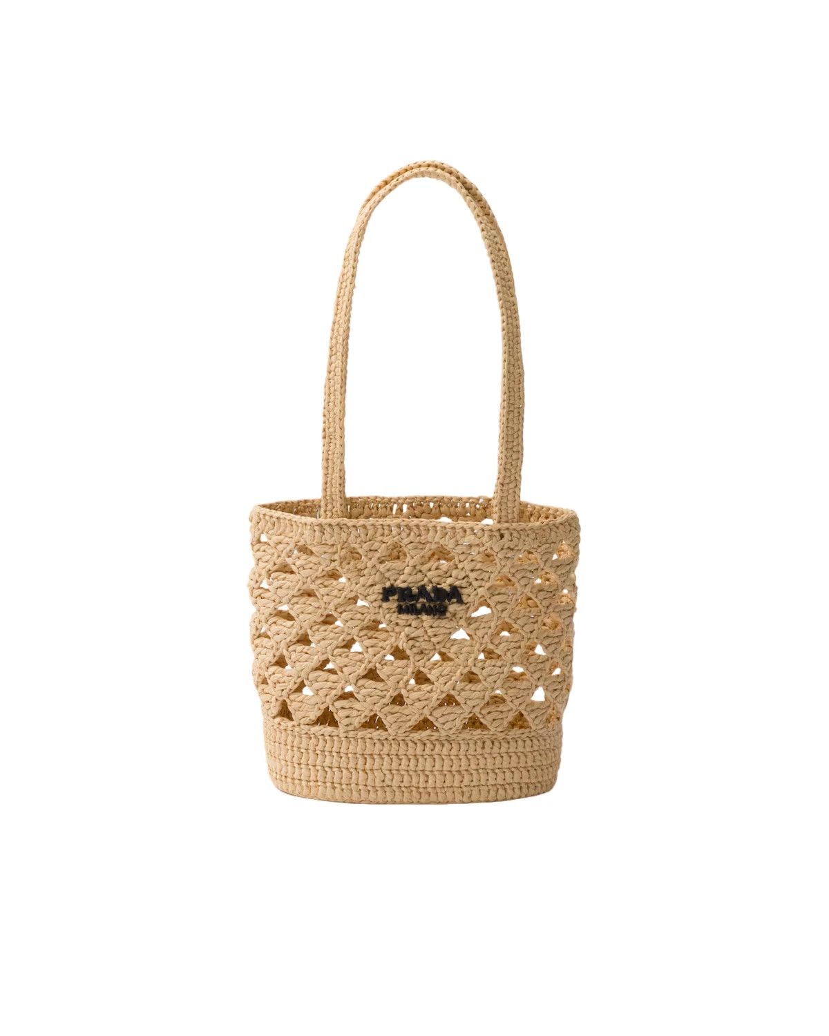 PRADA $1750 Crochet Natural Tote Bag New & Authentic