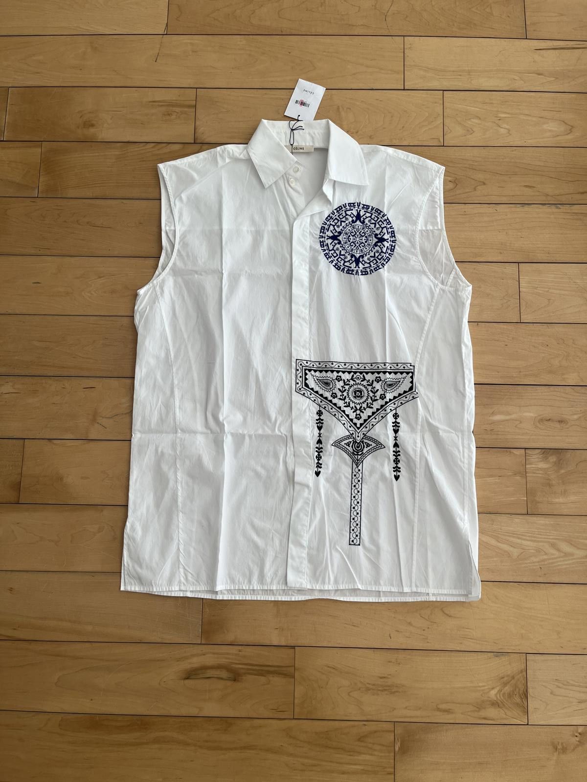 Celine Celine Sleeveless Embroidered Shirt Size XS / US 0-2 / IT 36-38 - 1 Thumbnail
