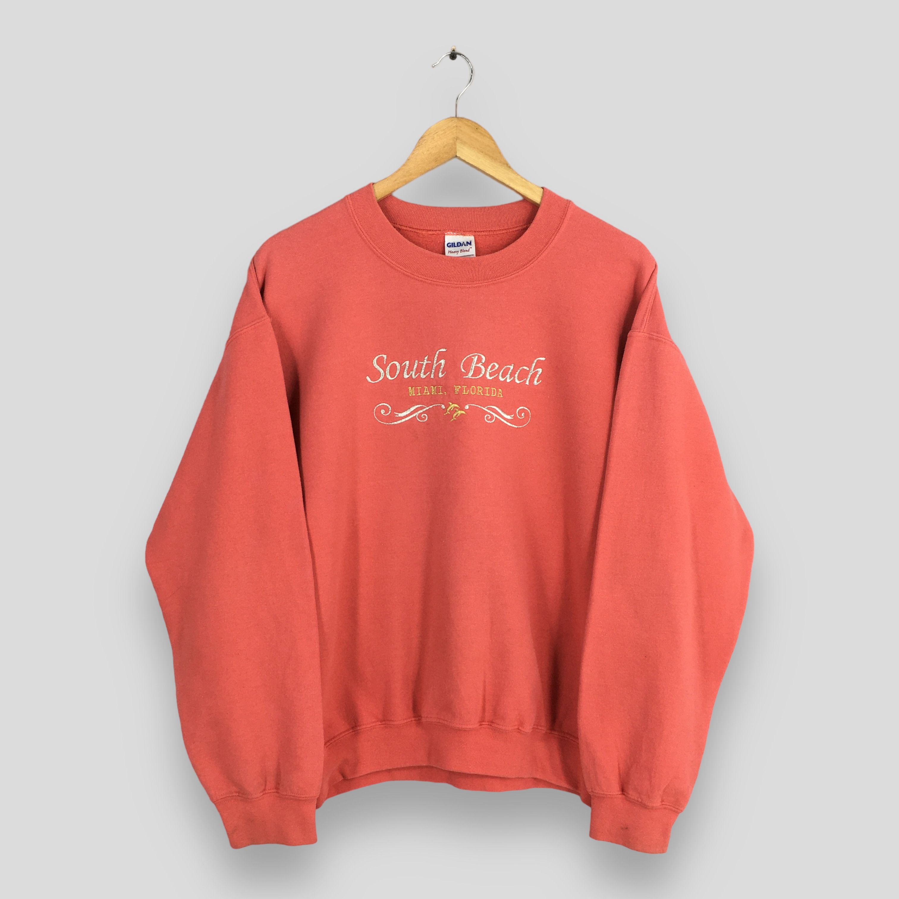 Vintage Vintage South Beach Florida Red Sweatshirts Medium Size US M / EU 48-50 / 2 - 1 Thumbnail