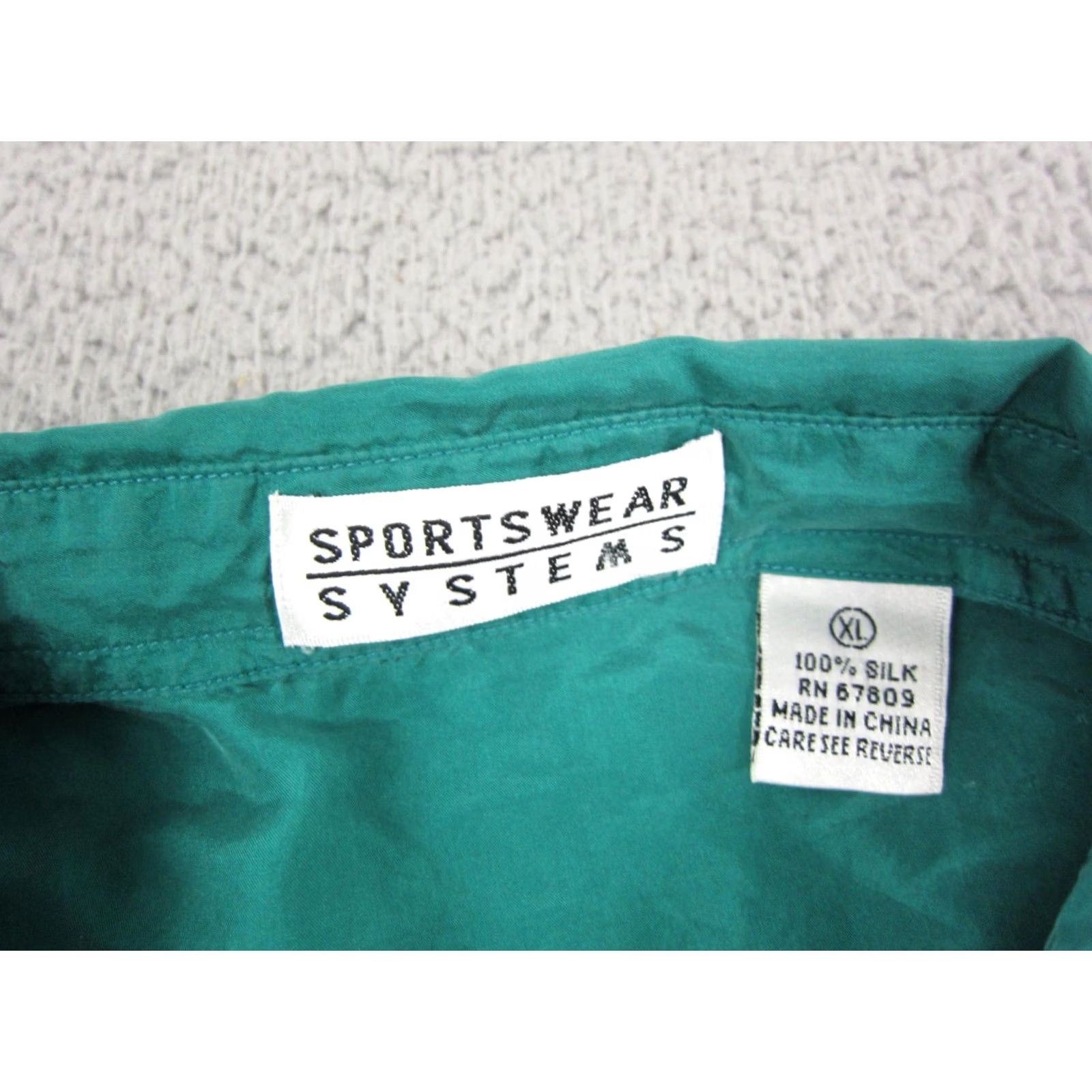Vintage VINTAGE Sportswear Systems Shirt Mens XL Green 100% Silk Button Up 90s Size US XL / EU 56 / 4 - 3 Thumbnail