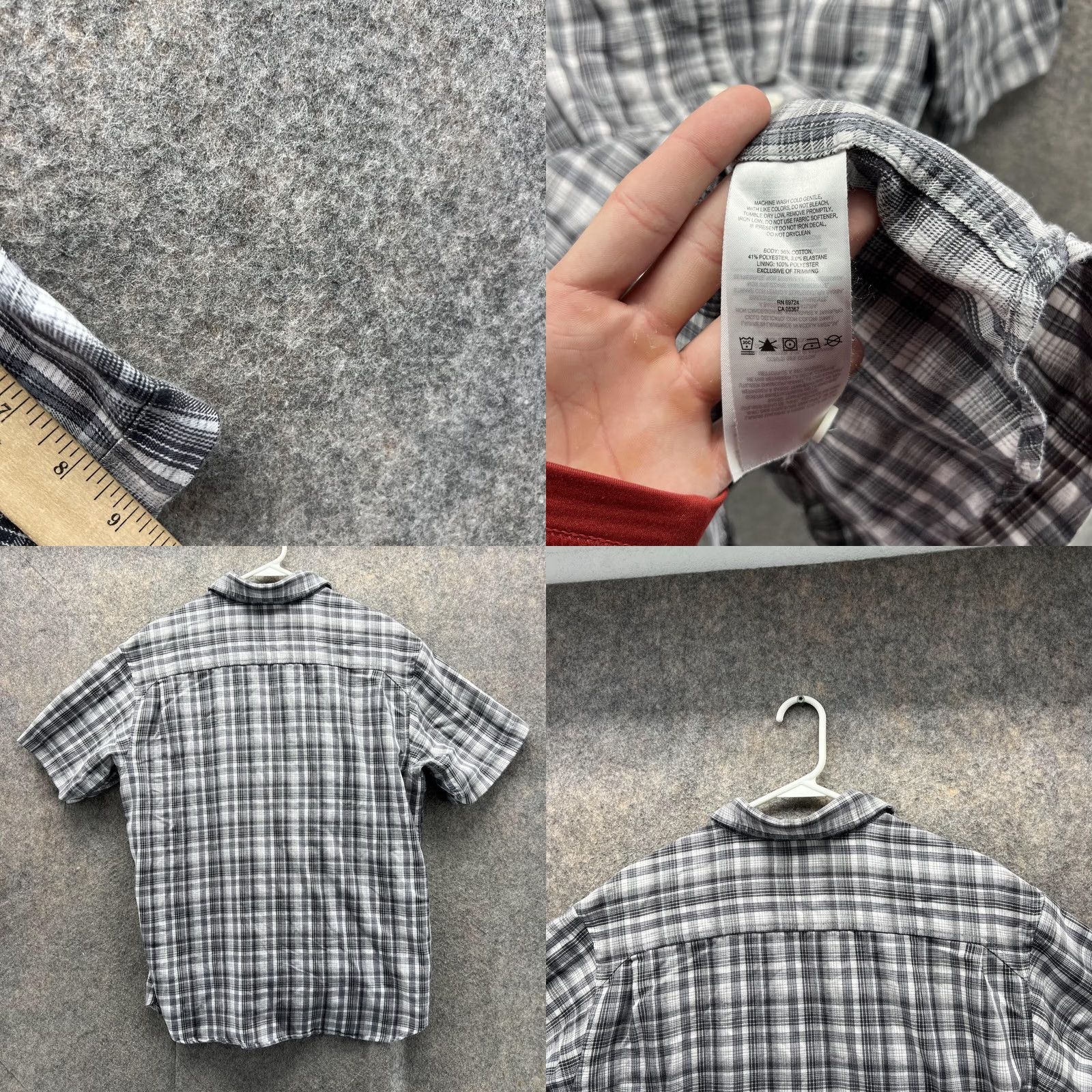 Vintage Columbia Shirt Men Large Gray Plaid Short Sleeve Button-Down Casual/Business/Workwear Size US L / EU 52-54 / 3 - 8 Thumbnail