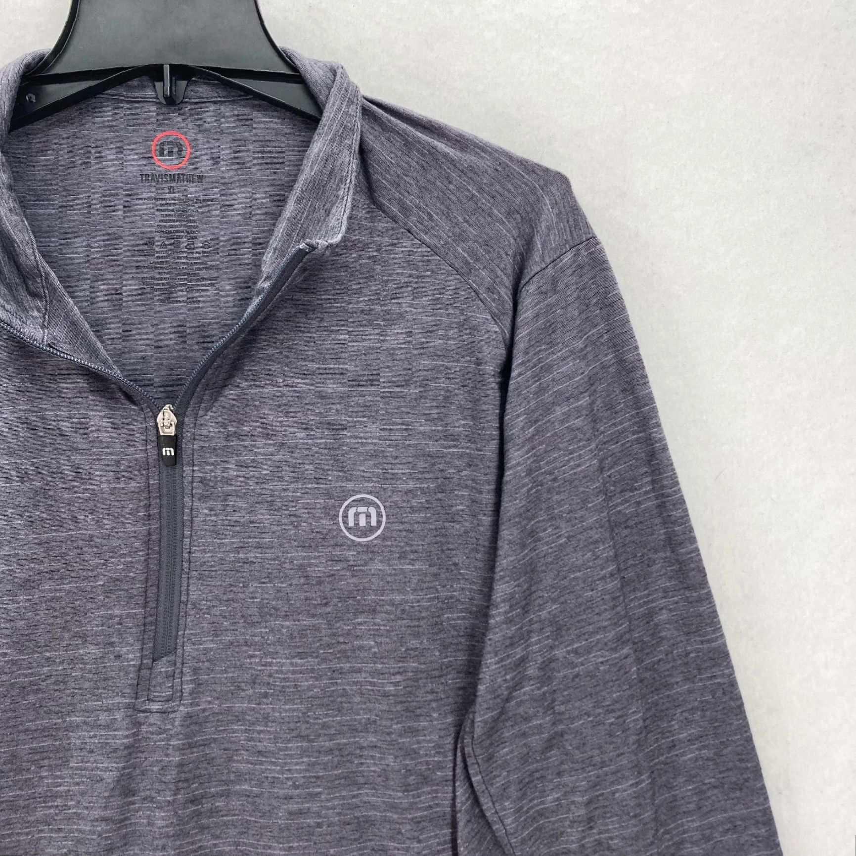 TravisMathew Travis Matthew Quarter Zip Pullover Sweatshirt Mens XL Heather Gray Long Sleeve Size US XL / EU 56 / 4 - 2 Thumbnail