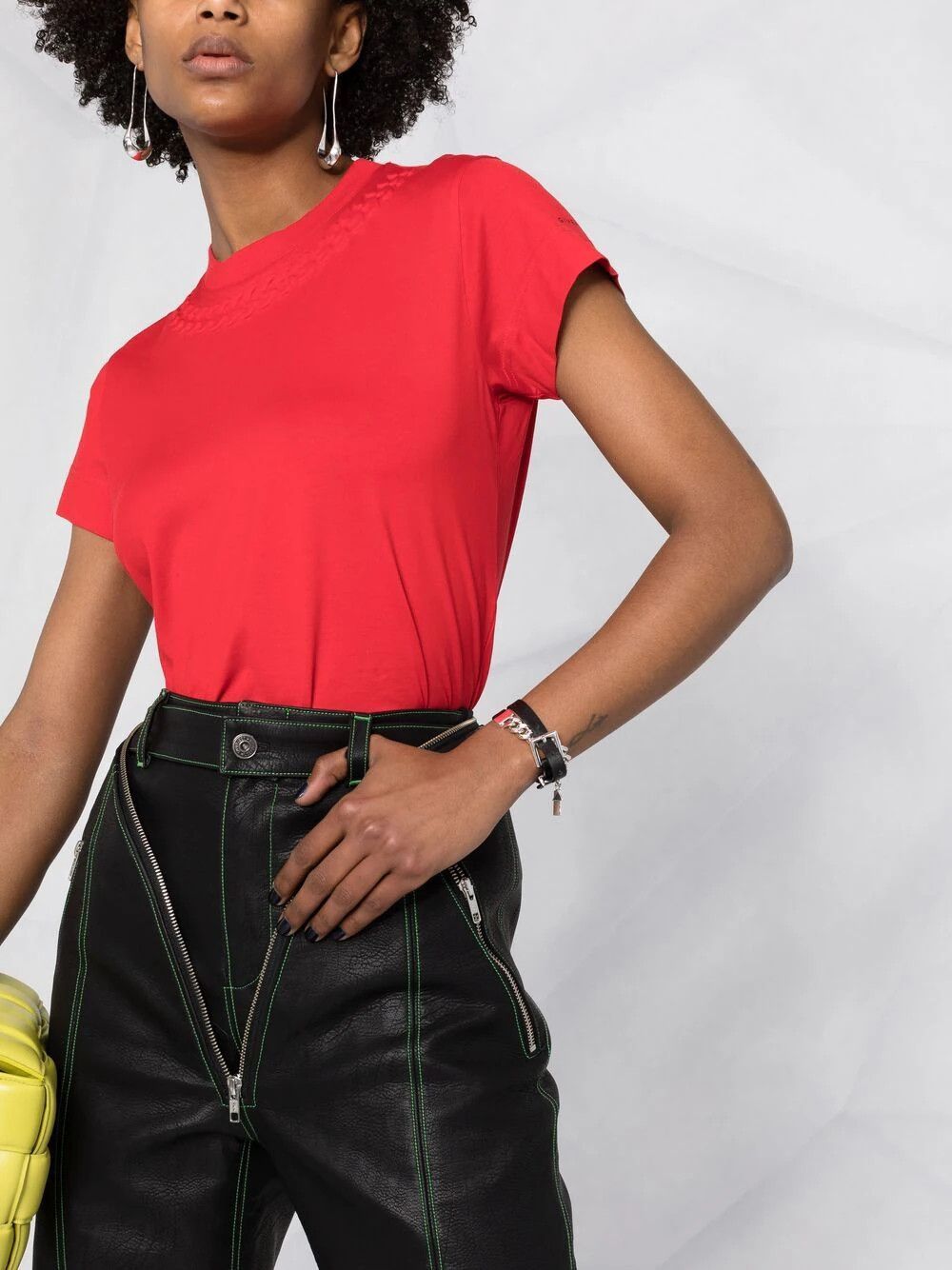 Givenchy Red Chain Embossed Collar T-Shirt Size S / US 4 / IT 40 - 1 Thumbnail