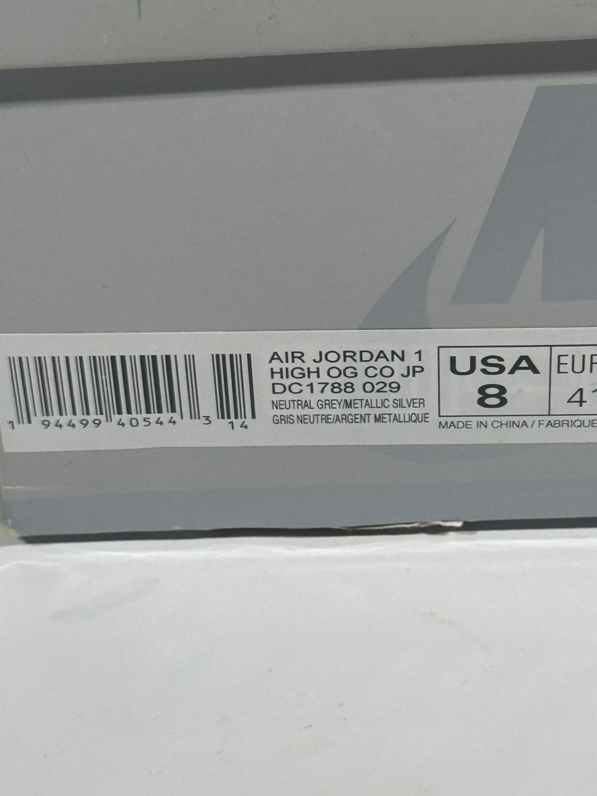 Jordan Brand × Nike Air Jordan 1 Retro High CO.JP Neutral Grey (2020) Size US 8 / EU 41 - 13 Thumbnail