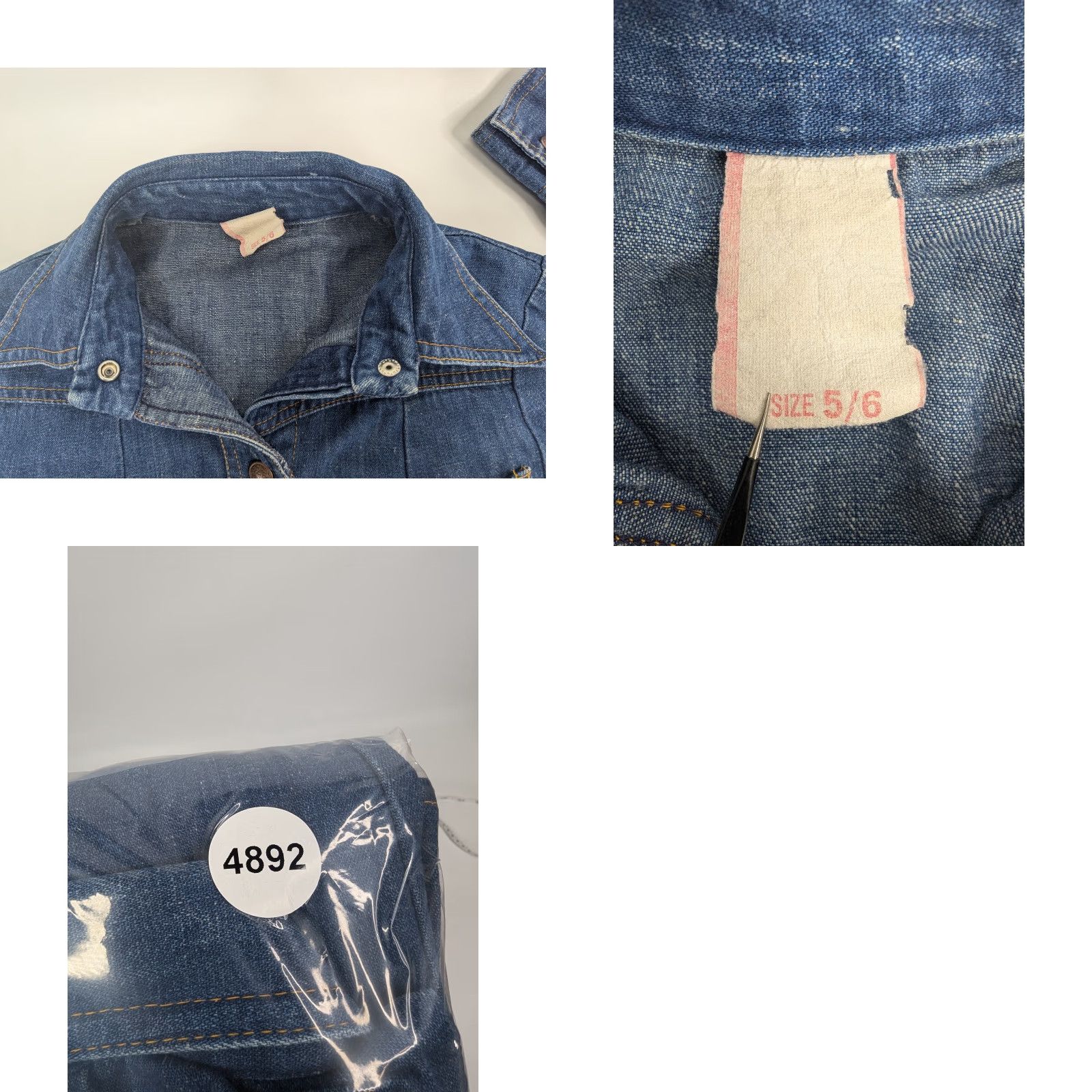 Denime Vintage Foxmoor Western Denim Shirt Dress 5/6 Blue Duster Collar 1970s Jeans Dagger Look Mens Womens Boys Girls Size 27" / US 4 / IT 40 - 8 Thumbnail