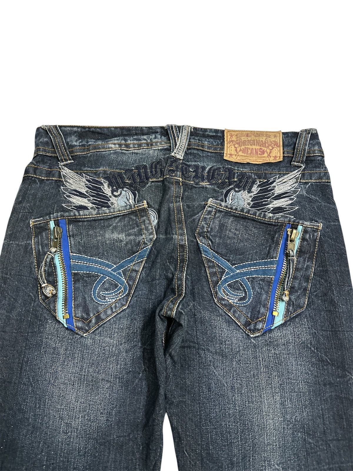 GOA 2000s Distressed Flare Jeans Clawmark Y2K Lgb Jnco Style Size US 33 - 2 Thumbnail