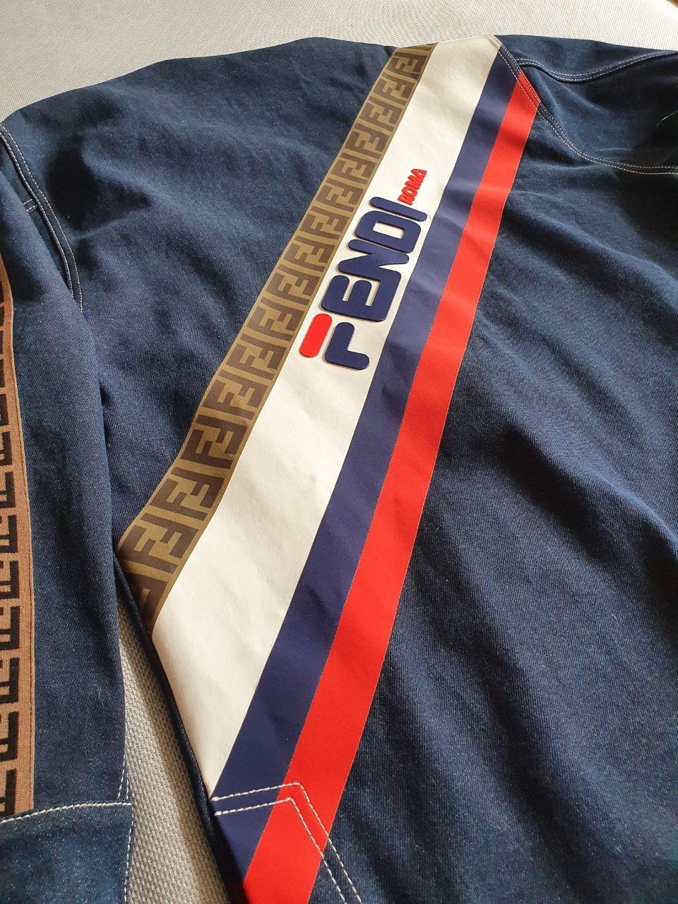 Fendi Fendi x Fila Big Logo Denim Jacket Coat Size US L / EU 52-54 / 3 - 1 Thumbnail