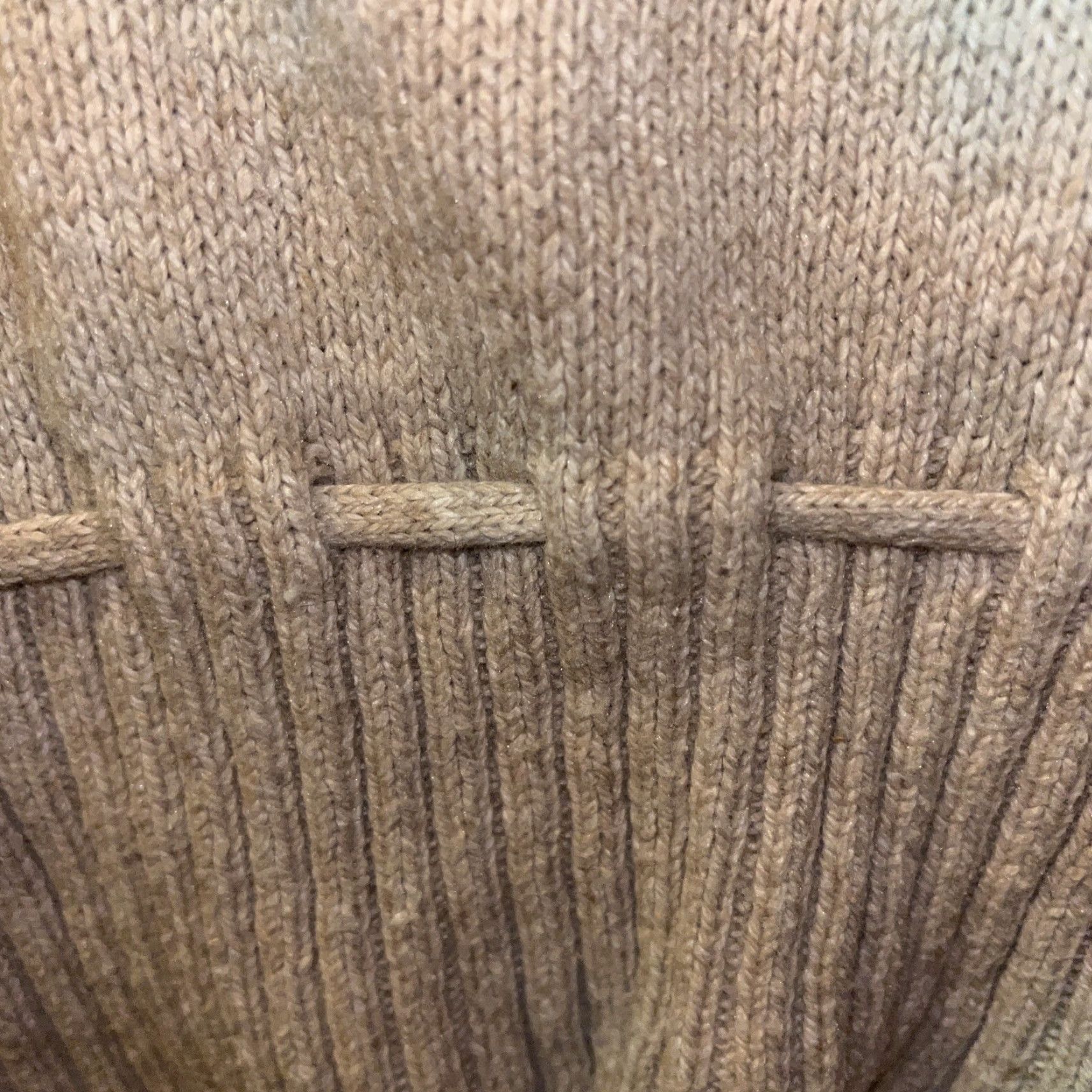 Vintage Lane Bryant Sweater Cardigan Open Short Sleeve 14 16 Oatmeal Beige Tie String Women Regular Knit Cotton Wool Nylon Size XL / US 12-14 / IT 48-50 - 8 Thumbnail