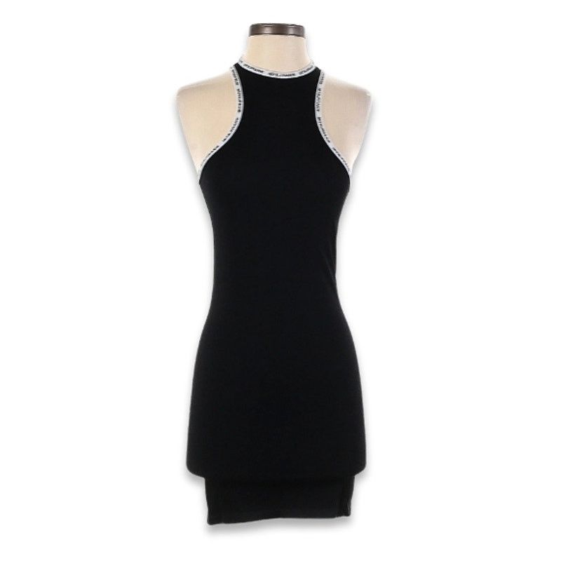 Other Iets Frans Bodycon Dress Logo Tape Accents Mini Black S NWOT Size S / US 4 / IT 40 - 1 Thumbnail
