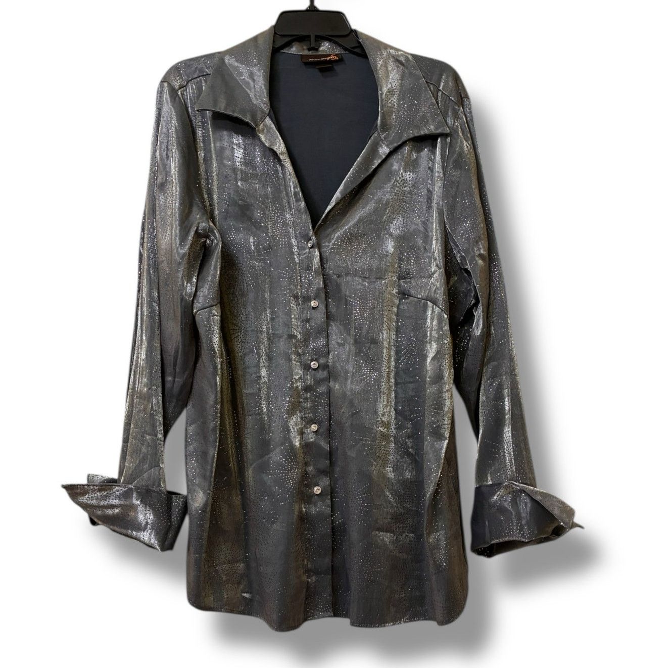 Other Ashley Stewart rhinestone metallic button down blouse Size 3XL / US 20-22 - 2 Thumbnail