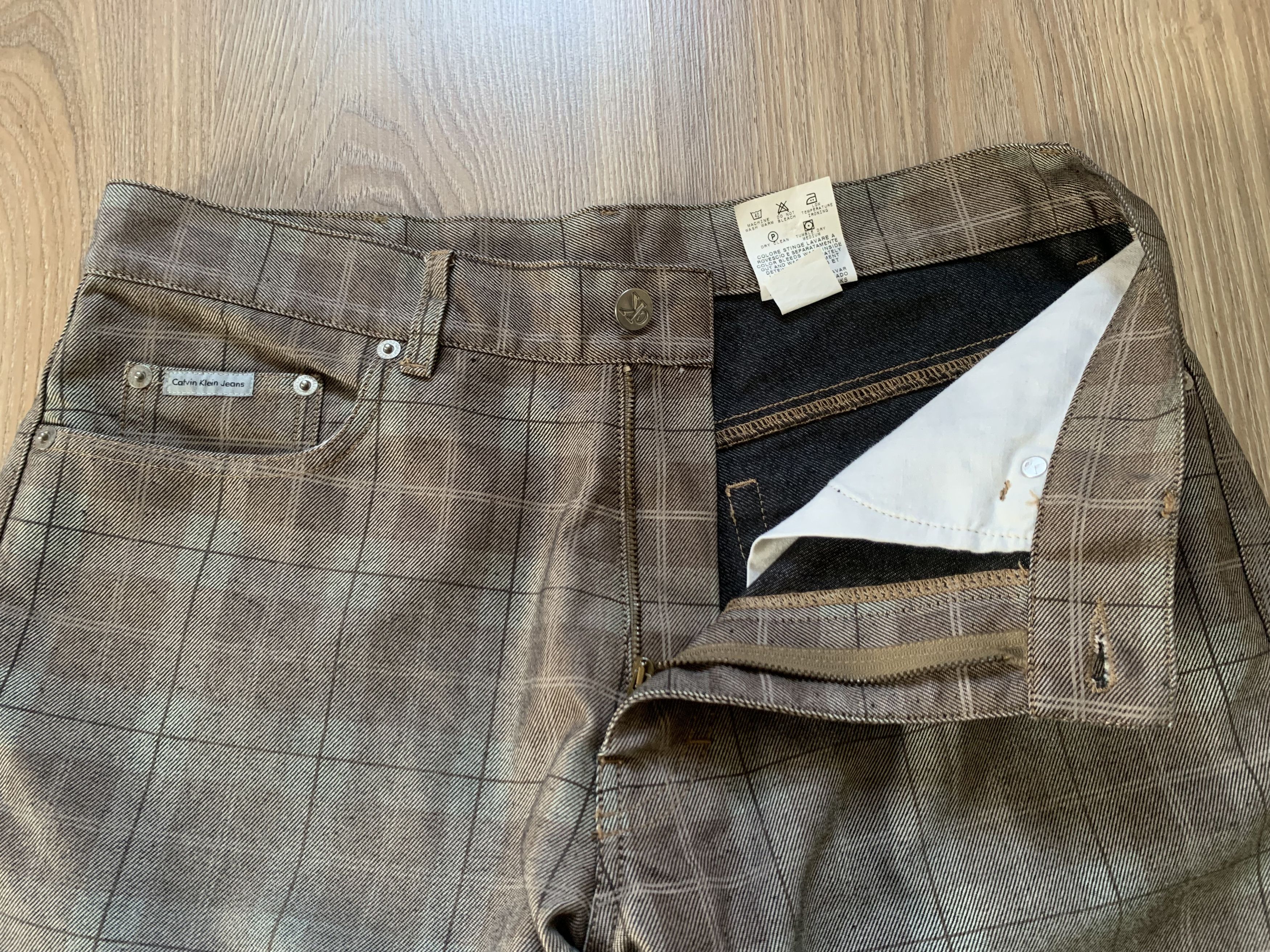 Calvin Klein Men's Vintage Calvin Klein Plaid Check Flared Jeans Size US 32 / EU 48 - 5 Thumbnail